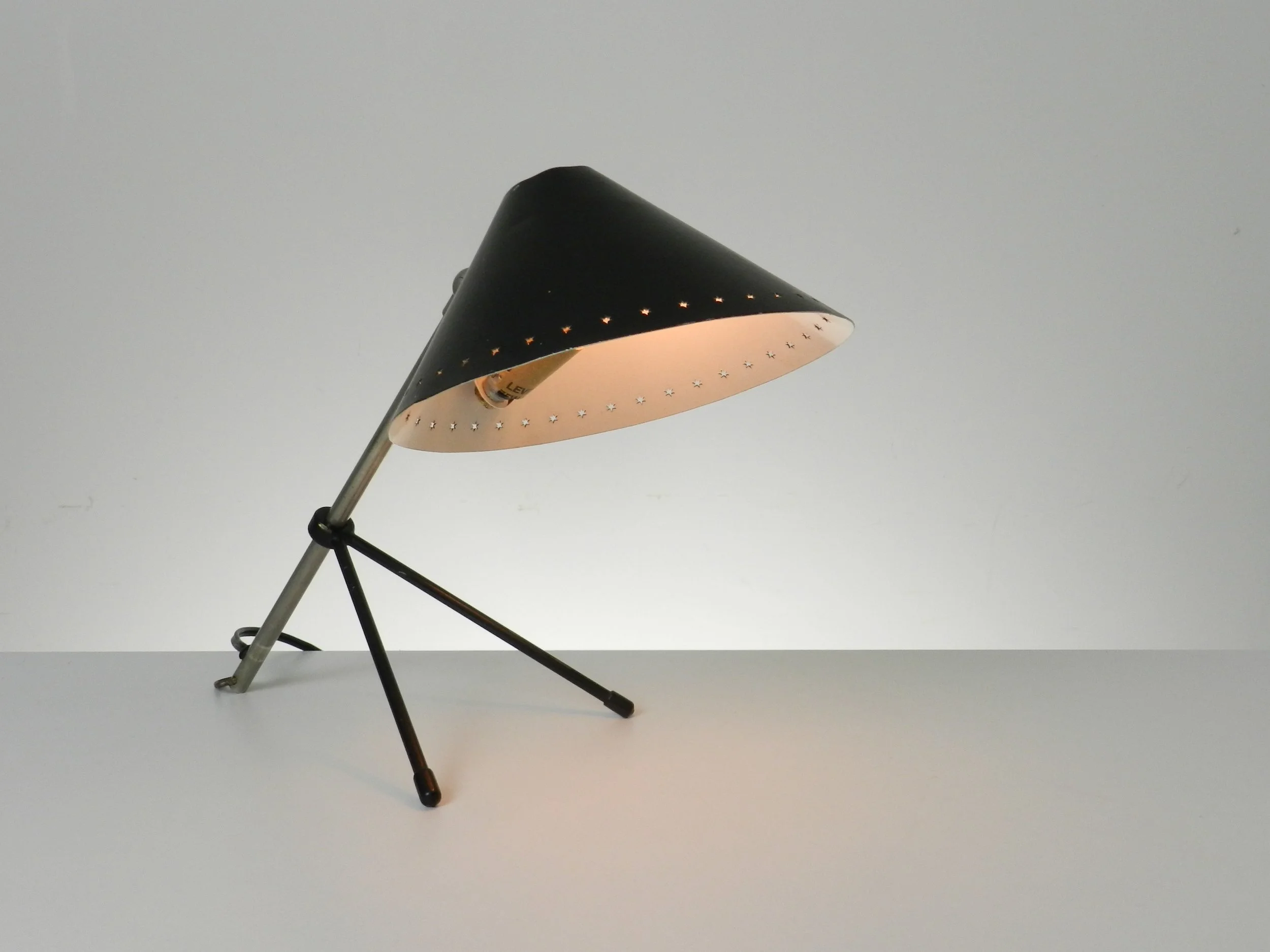 Mid century “Pinokkio” lamp designed by H. Busquet for Hala Zeist.   Netherlands, 1950s.