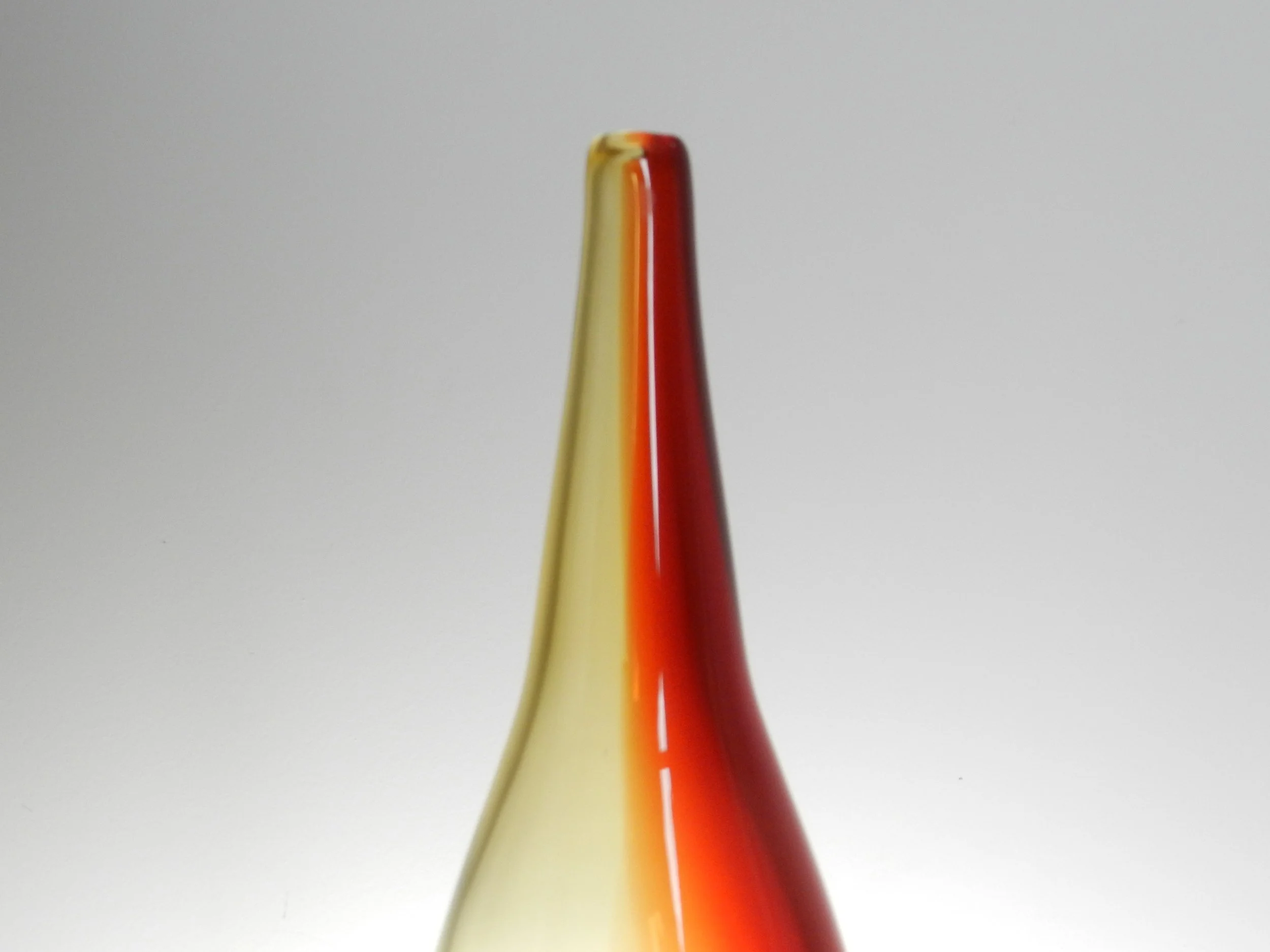 Tall glass vase attributed to Floris Meydam Leerdam.  Netherlands, 1950s.
