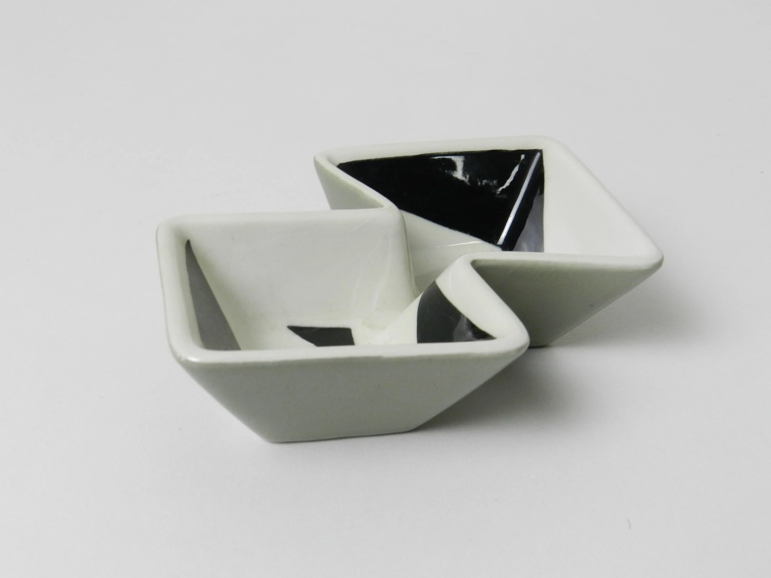 Geometric dish designed by Carl Harry Stalhane for Rorstrand.  Sweden, 1960s.
