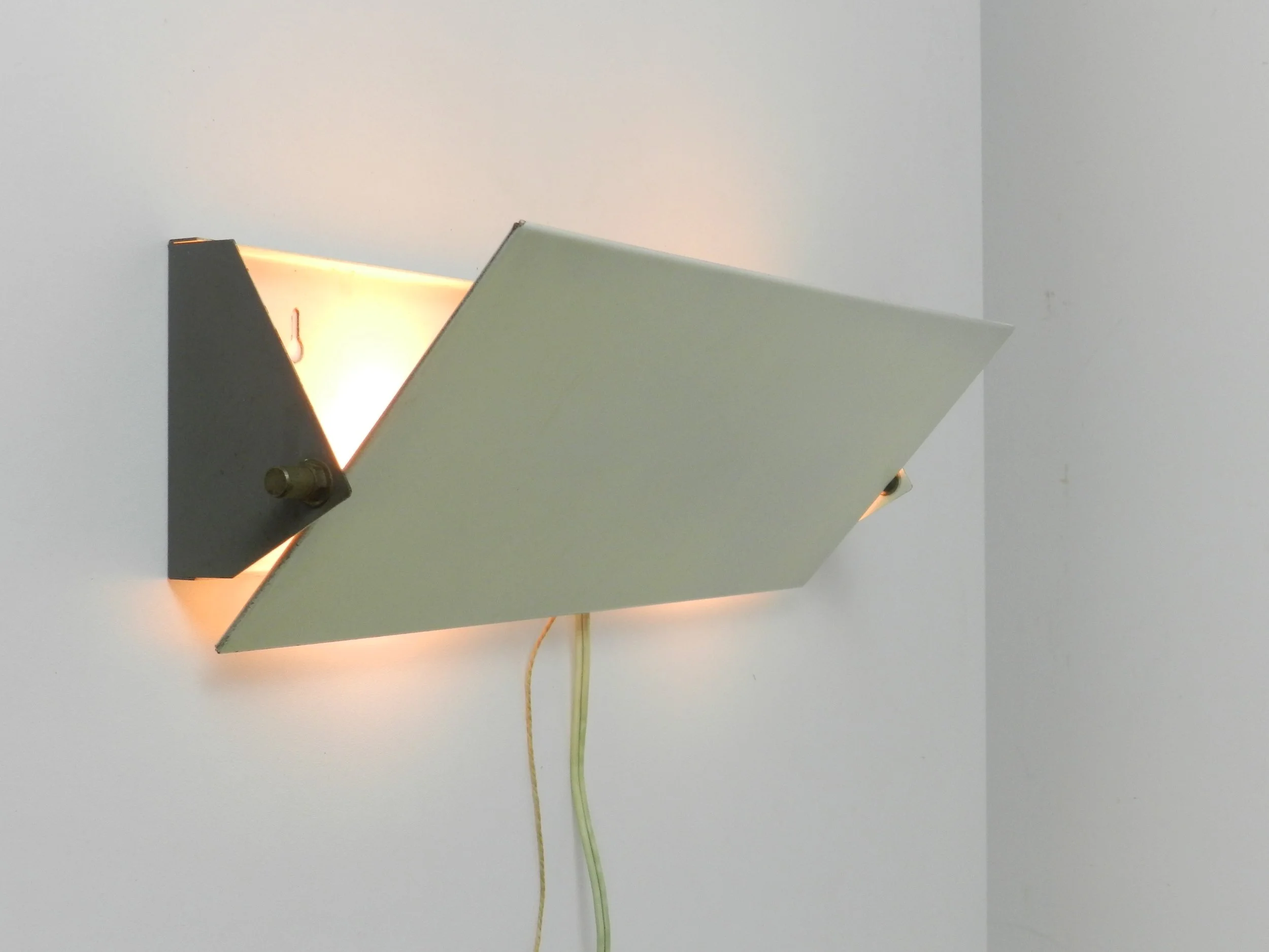 Large mid century wall lamp designed by JJM Hoogervorst for Anvia.  Netherlands, 1950s.