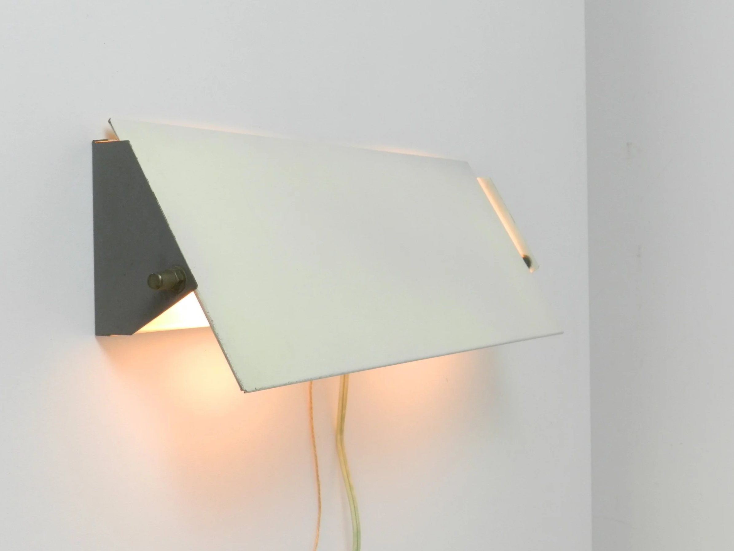 Large mid century wall lamp designed by JJM Hoogervorst for Anvia.  Netherlands, 1950s.