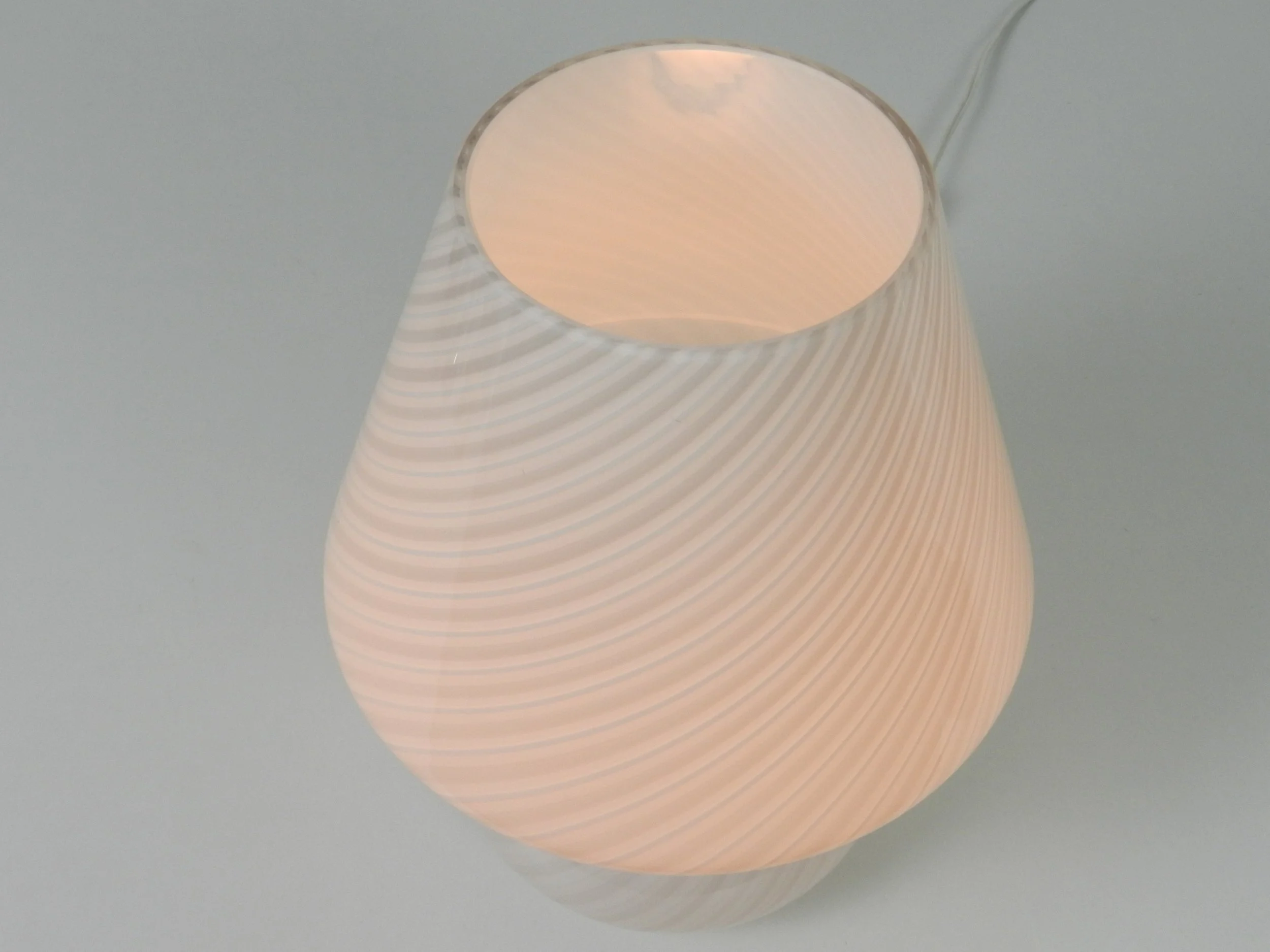 Murano Tessuto glass table lamp.  Italy, 1980s.