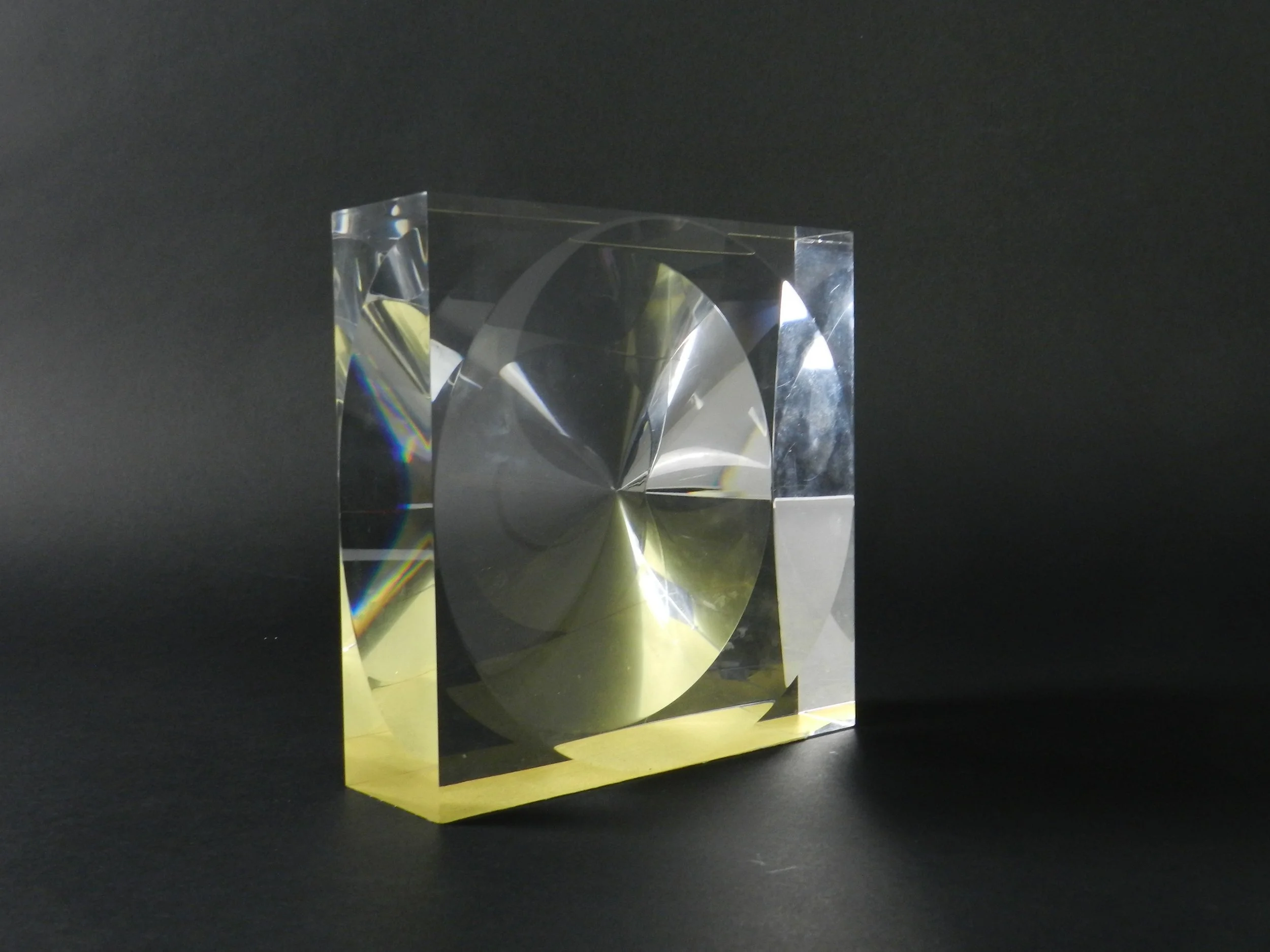 Optical lucite sculpture by Giancarlo Bonato. Signed “Bonato”.  Italy, 1970s.