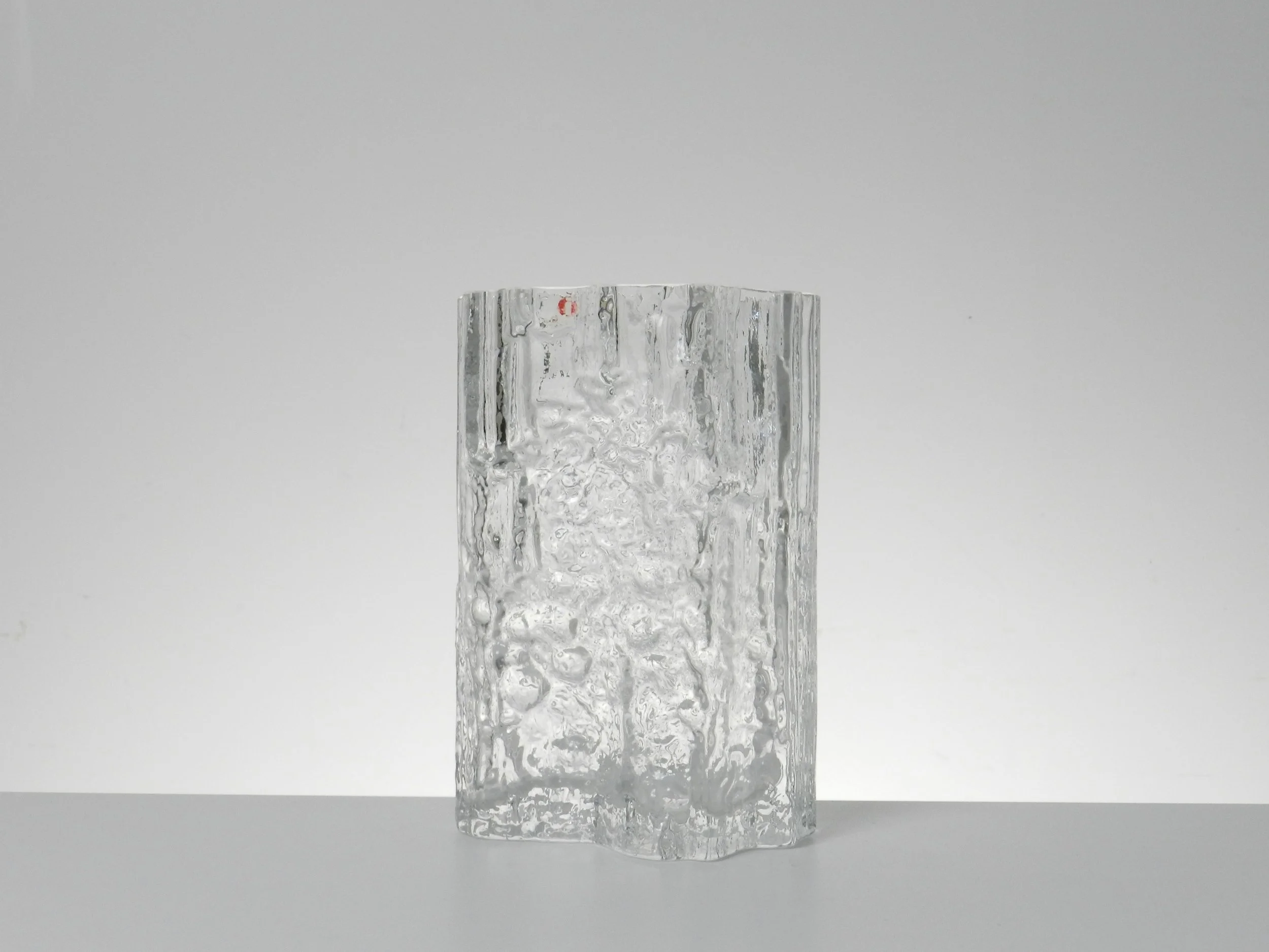 Crystal glass Pinus vase designed by Tapio Wirkkala for Iittala.  Finland, 1960s.