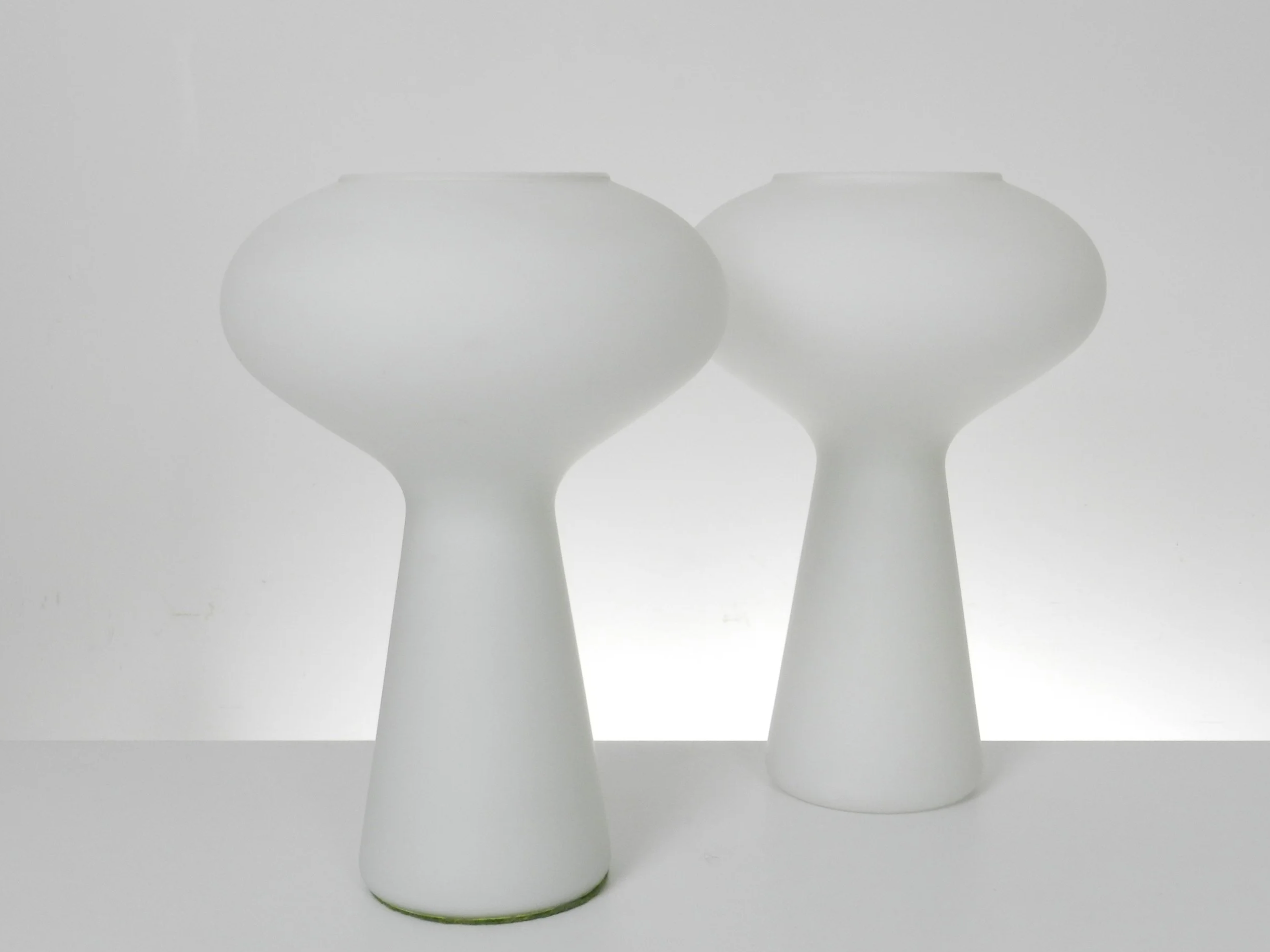 DPair of opaline glass lamps designed by Lisa Johansen-Pape.   Finland, 1960s.