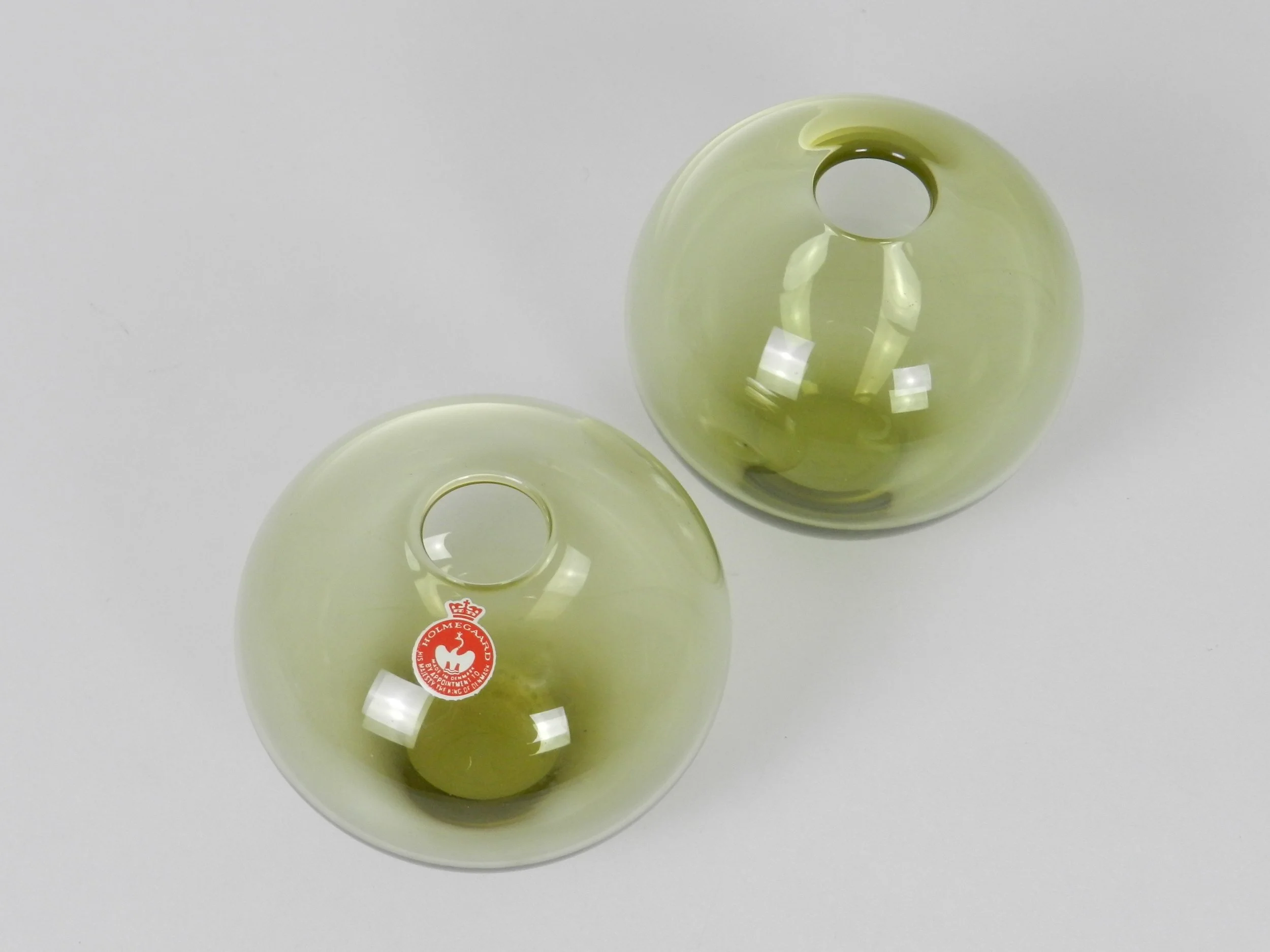 Pair of glass vases designed by Per Lutken for Holmegaard. Signed and dated 1959.  Denmark, 1950.