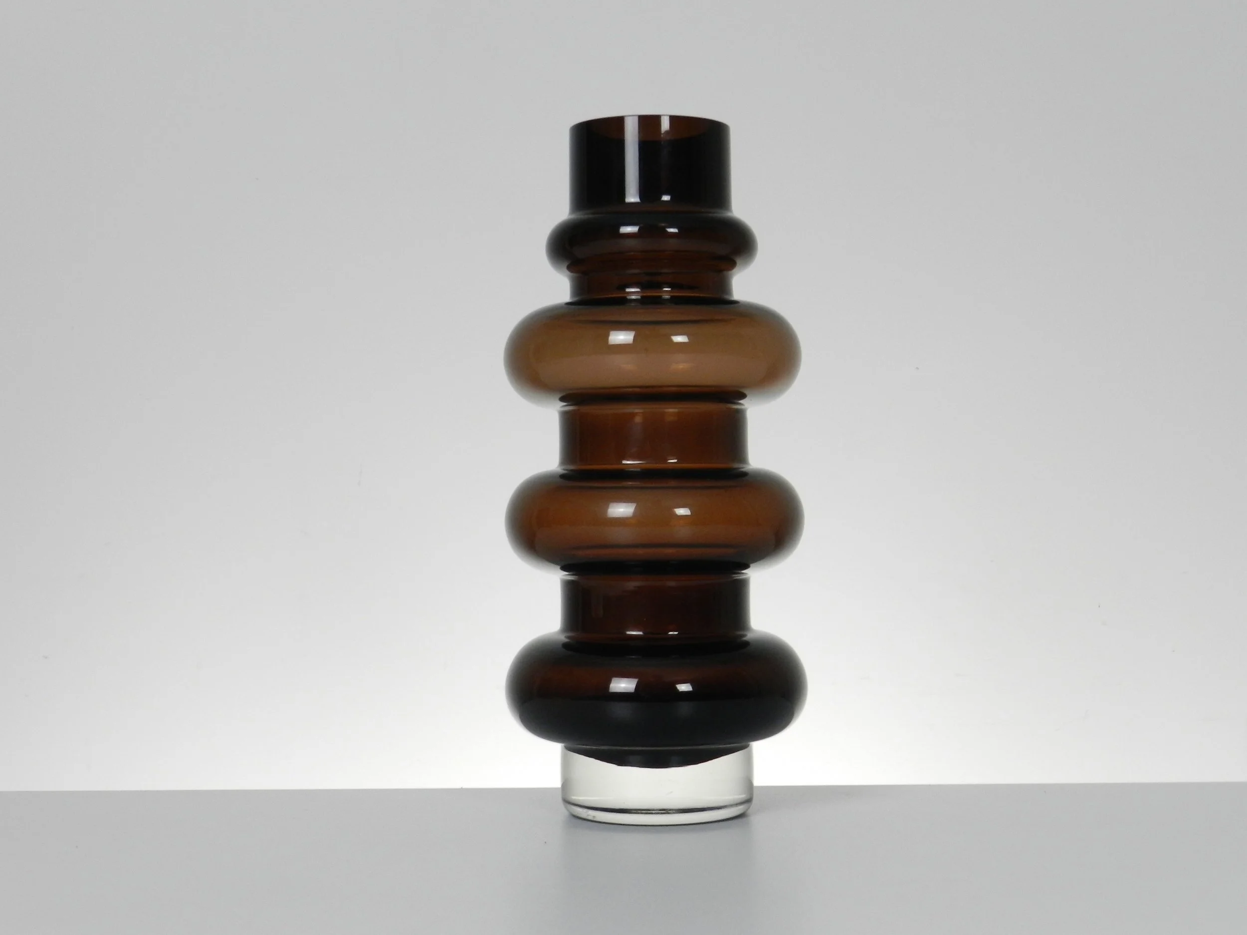 Glass Hoop vase designed by Tamara Aladin for Riihimaki.  Finland, 1960s.