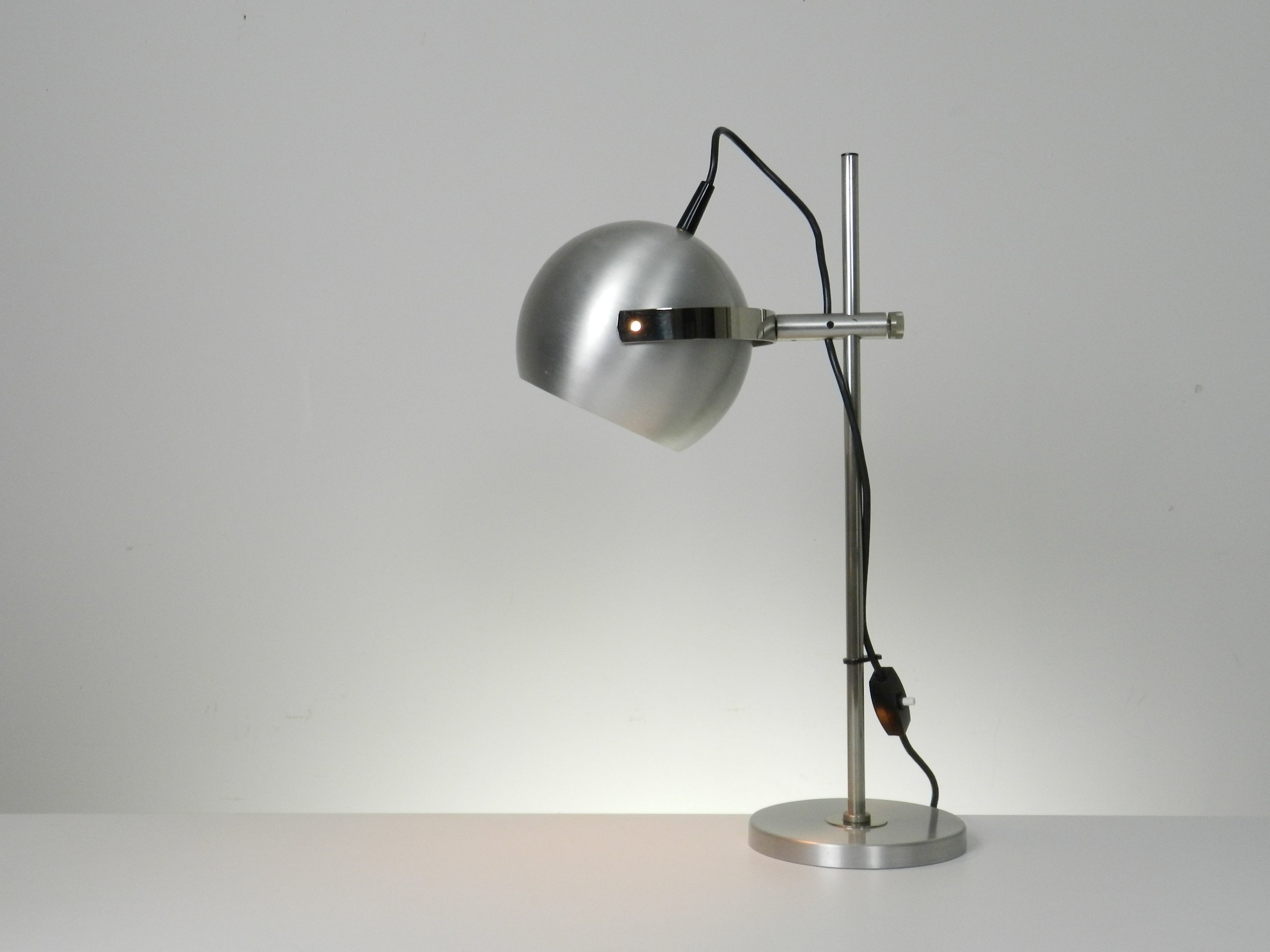 Vintage eye ball lamp in aluminum and chrome.  circa 1970’s.