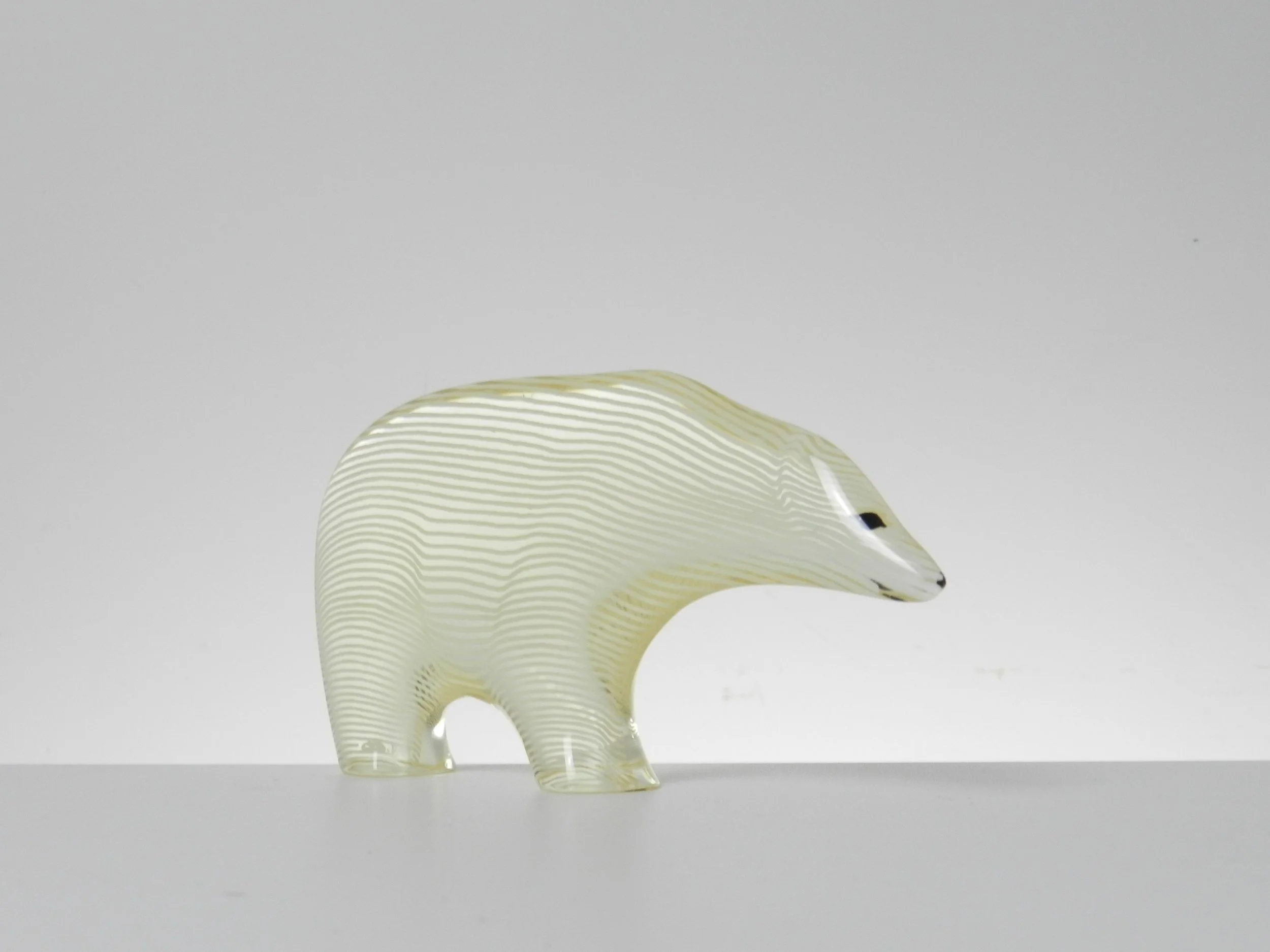 Lucite polar bear designed by Abraham Palatnik.  Brazil, 1970s.