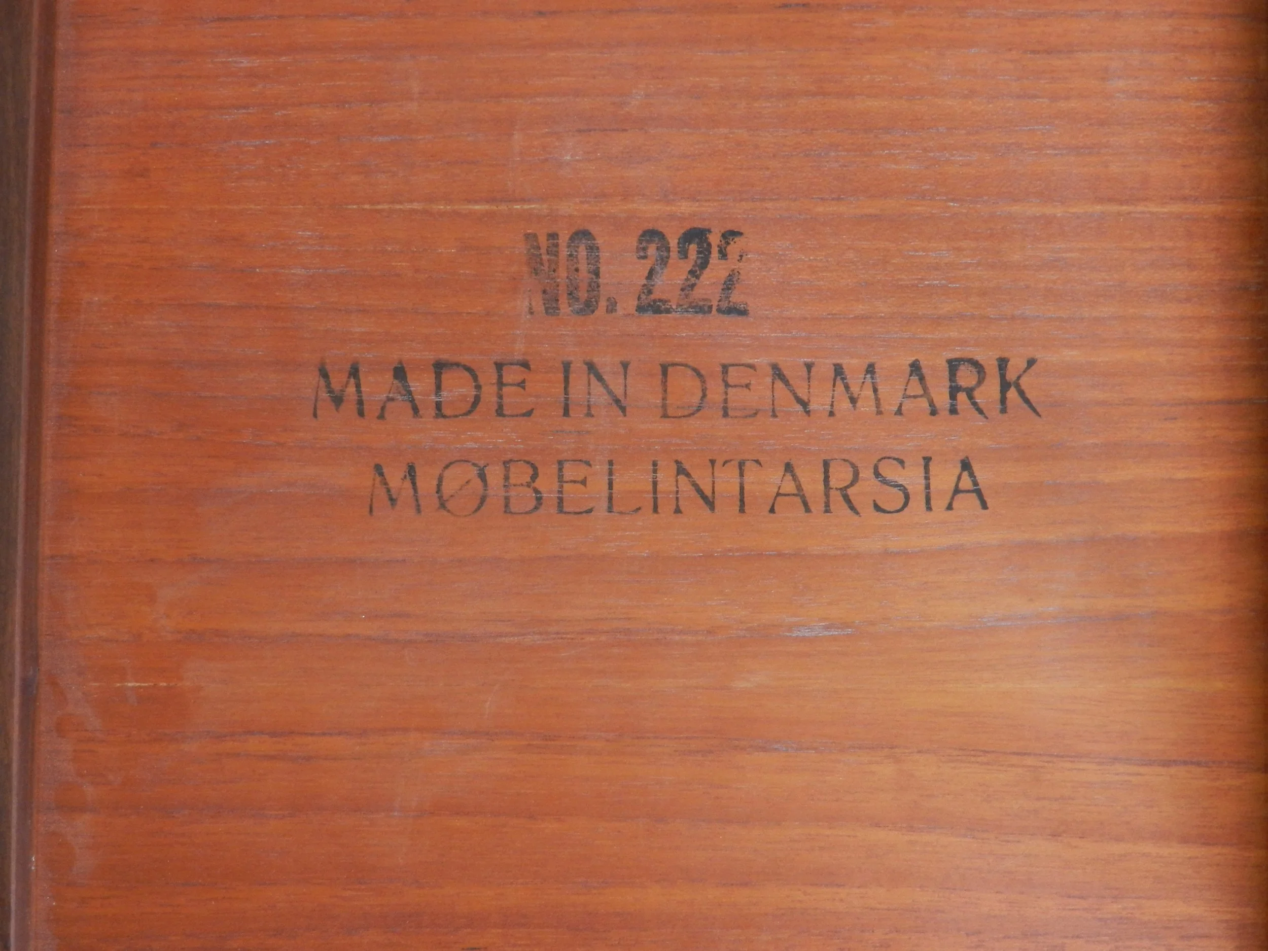 Set of three teak nesting tables by Mobelintarsia.  Denmark, 1960s.