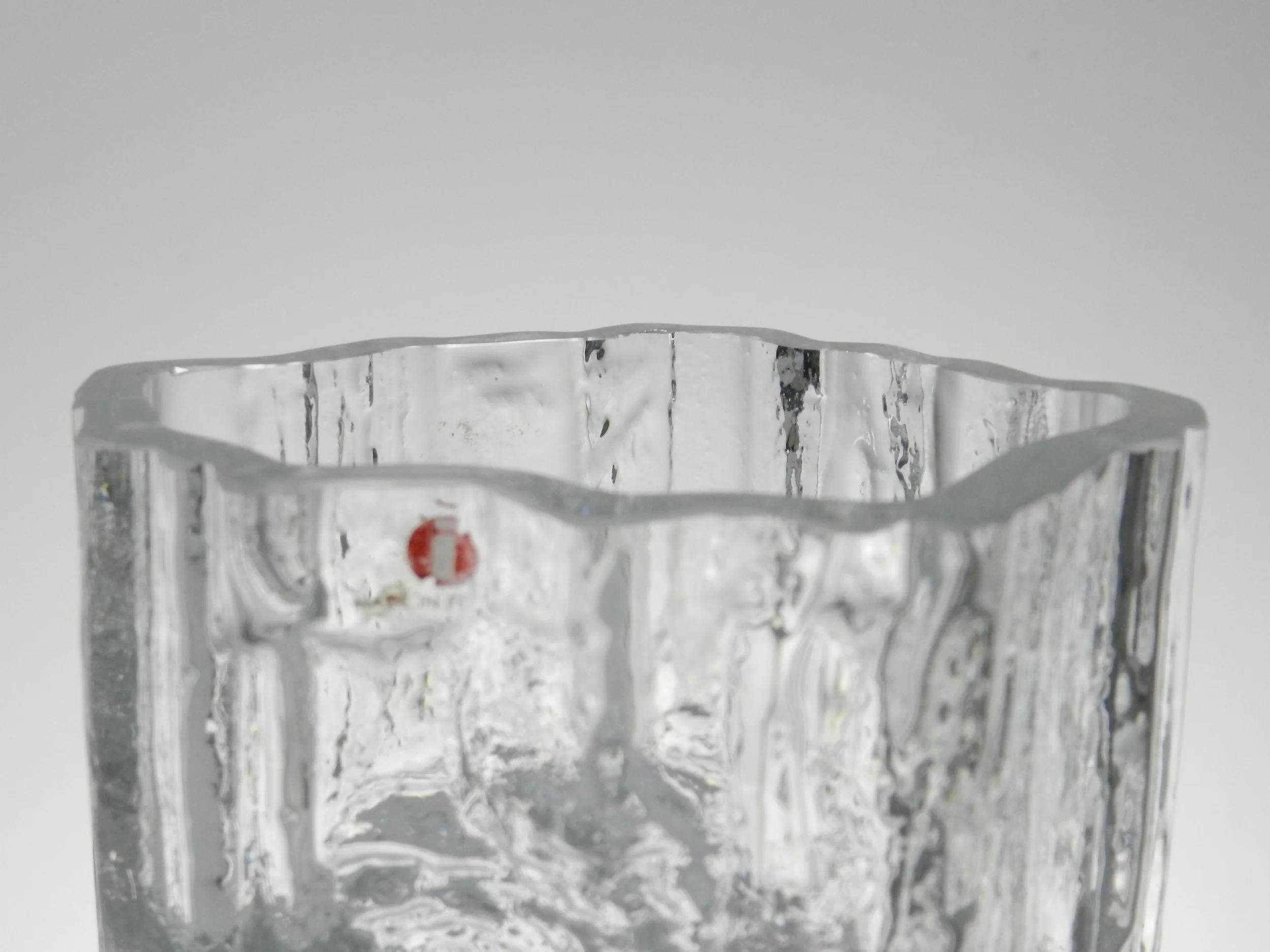 Crystal glass Pinus vase designed by Tapio Wirkkala for Iittala.  Finland, 1960s.