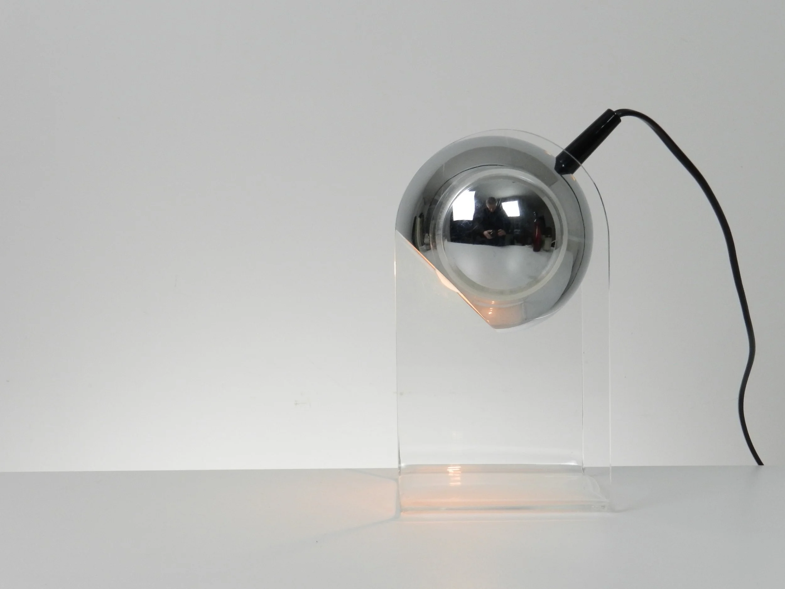 独70年代　G. Sarfatti for Insta GmbH スペースエイジ Space age eyeball lamp in the style of Gino Sarfatti. Chromed