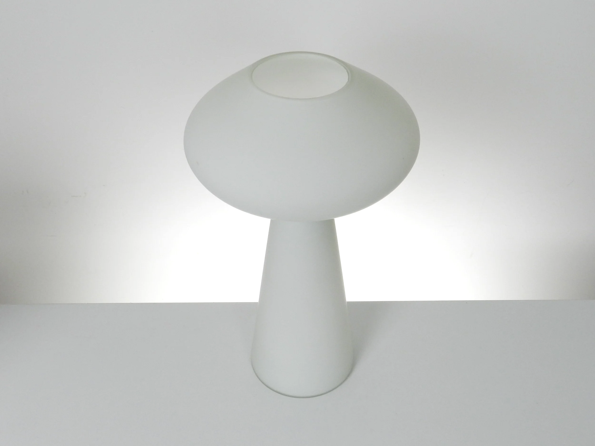 Tall opaline glass lamp designed by Lisa Johansen-Pape.   Finland, 1960s.