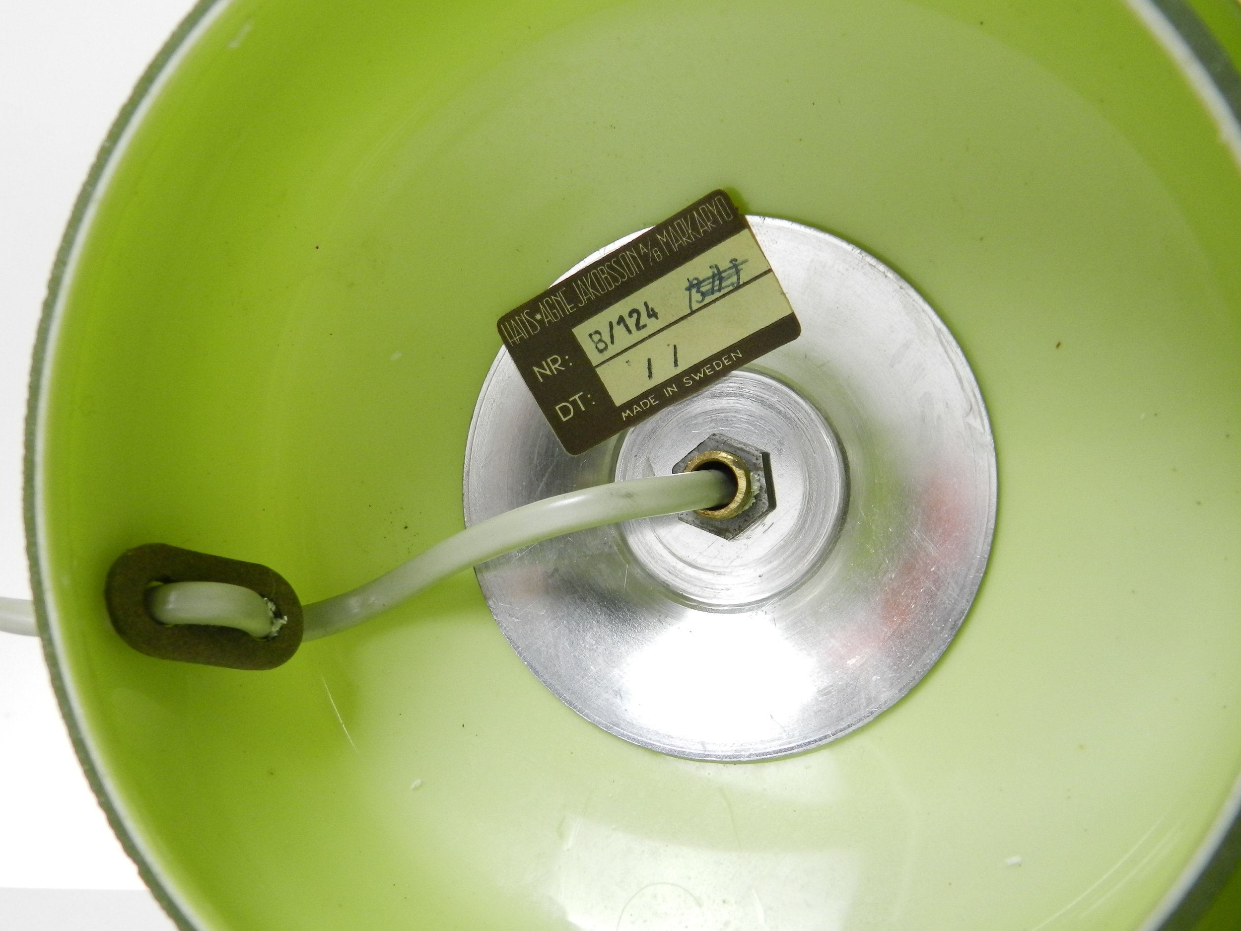 Cased glass and brass B 124 lamps designed by Hans-Agne Jakobsson.  Sweden, 1960s.