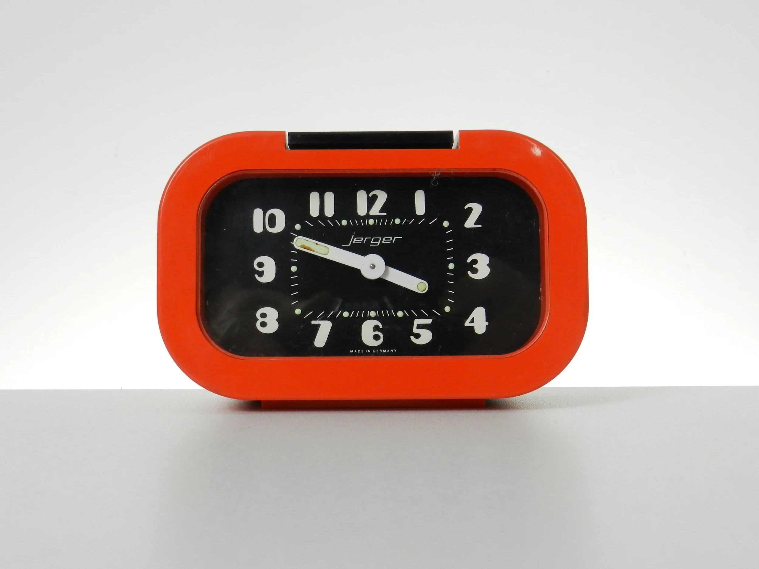 Space age alarm clock by Jerger.  West Germany, 1970s.