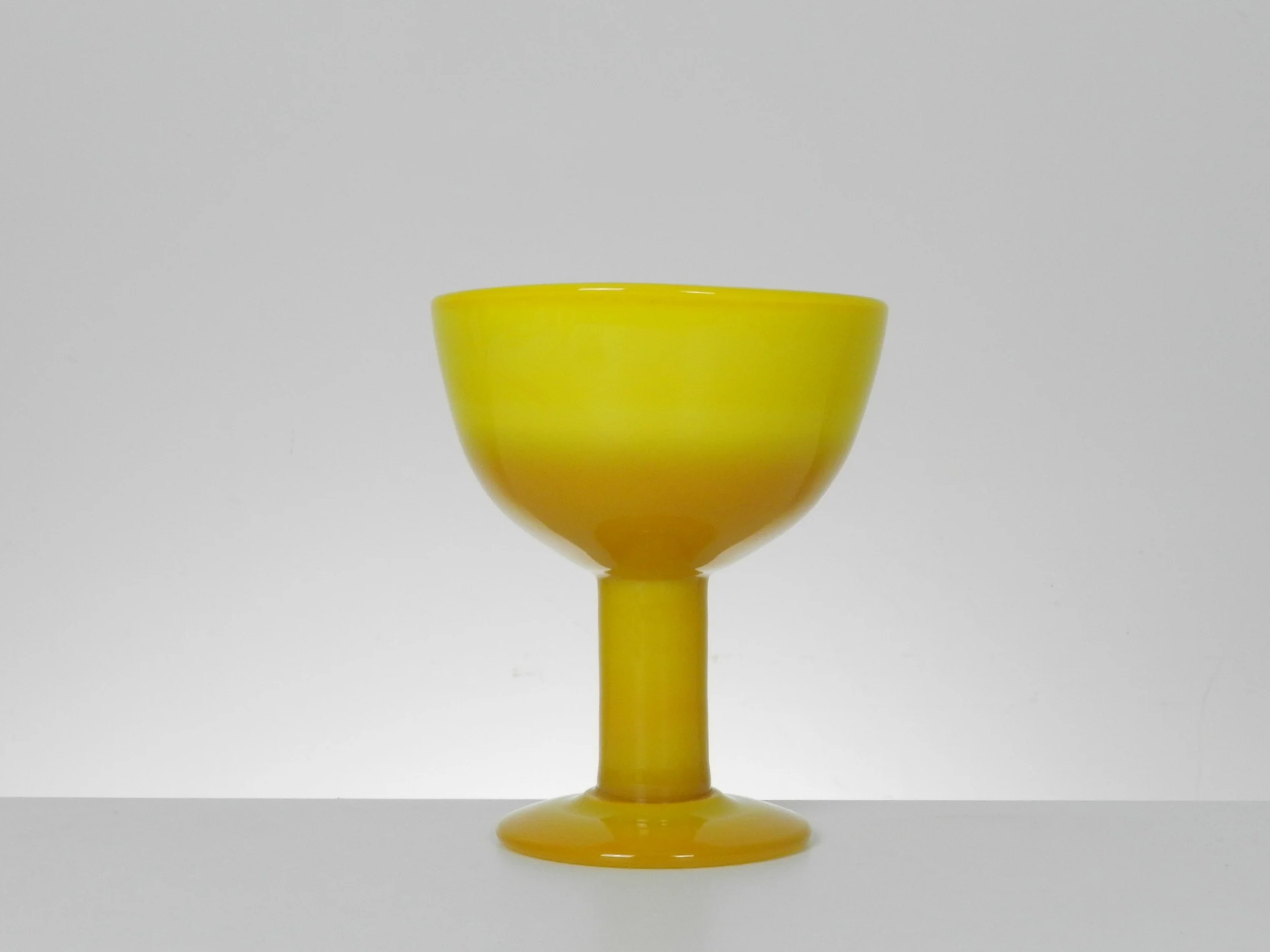 Glass footed bowl designed by Erik Hoglund for Boda.  Sweden, 1960s.