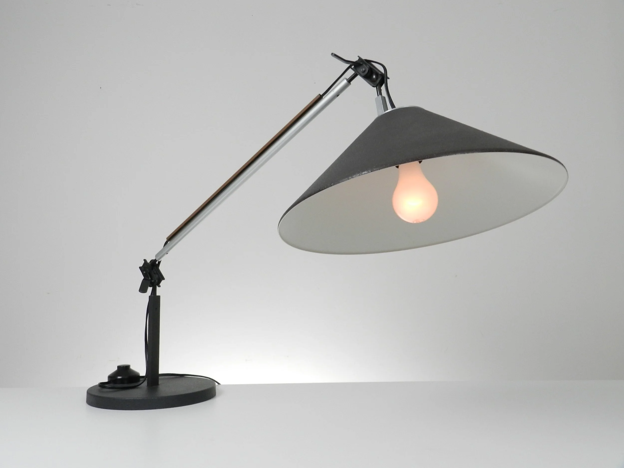 Aggregato adjustable lamp designed by Enzo Mari and Giancarlo Fassina for Artemide.  Italy, 1970s.