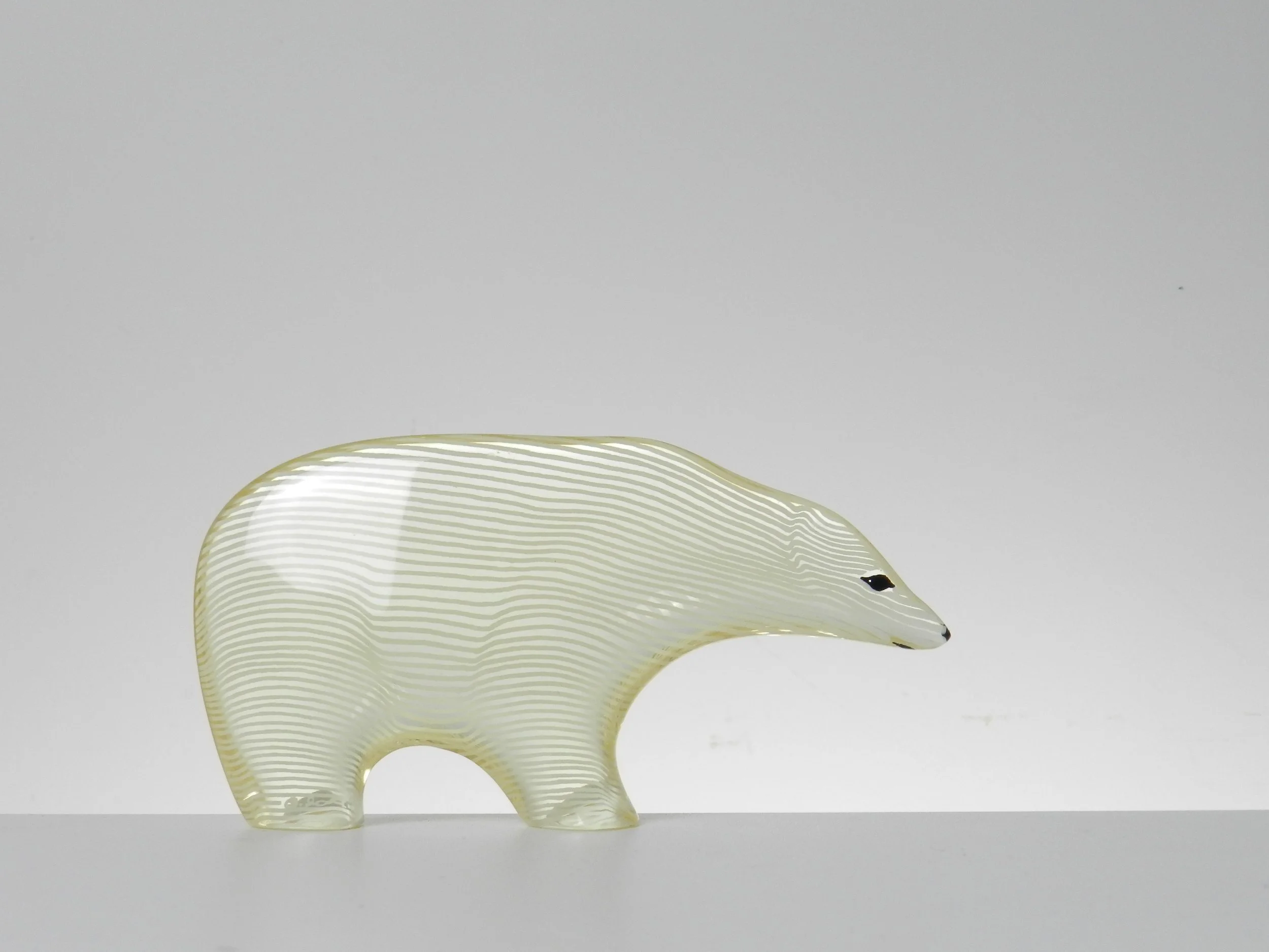 Lucite polar bear designed by Abraham Palatnik.  Brazil, 1970s.