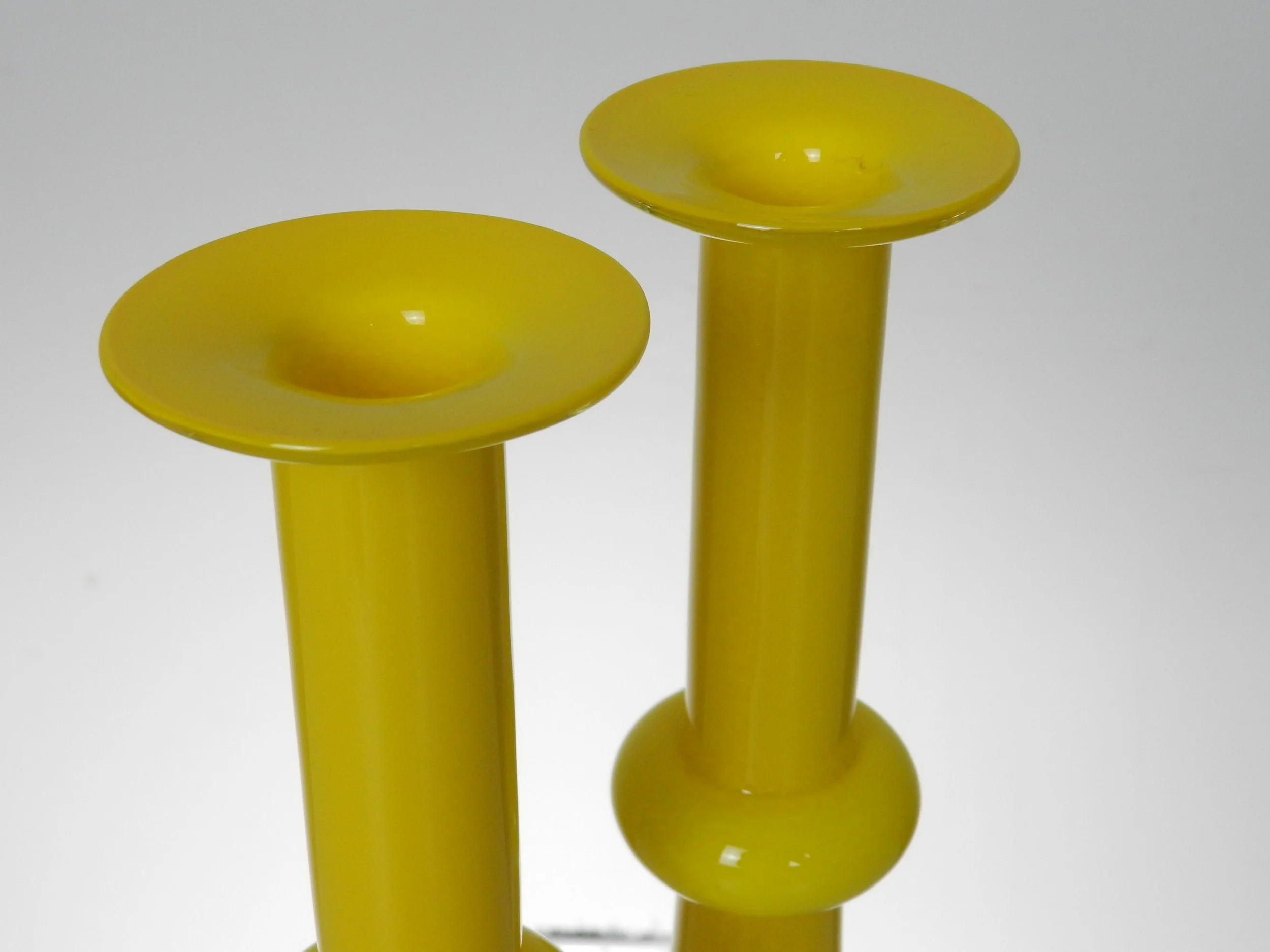 Pair of Carnaby cased glass vases designed by Christer Holmgren for Holmegaard.  Denmark, 1960s.