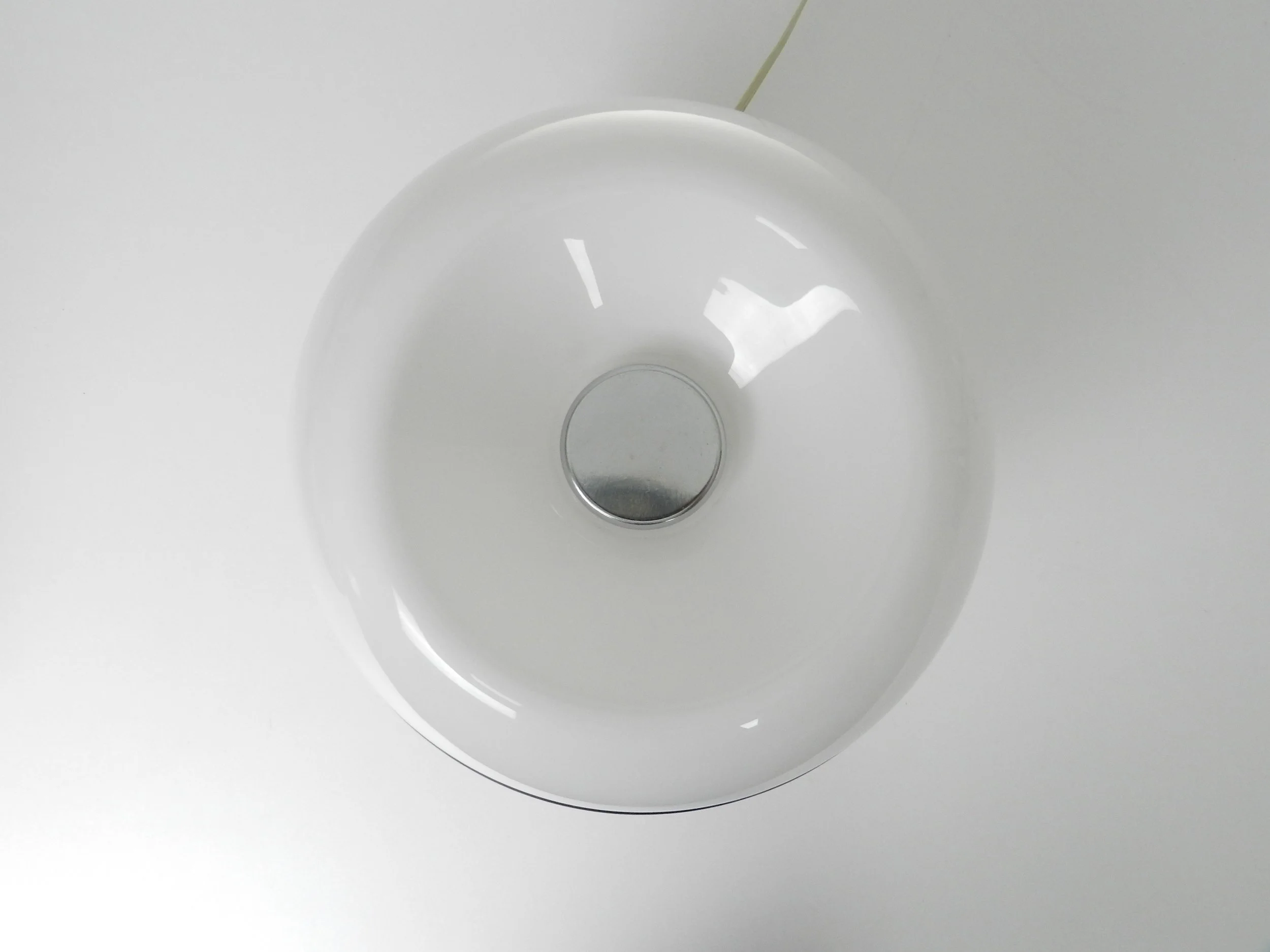 Space age lamp in plastic and chrome attributed to Reggiani.  Italy, 1970s.