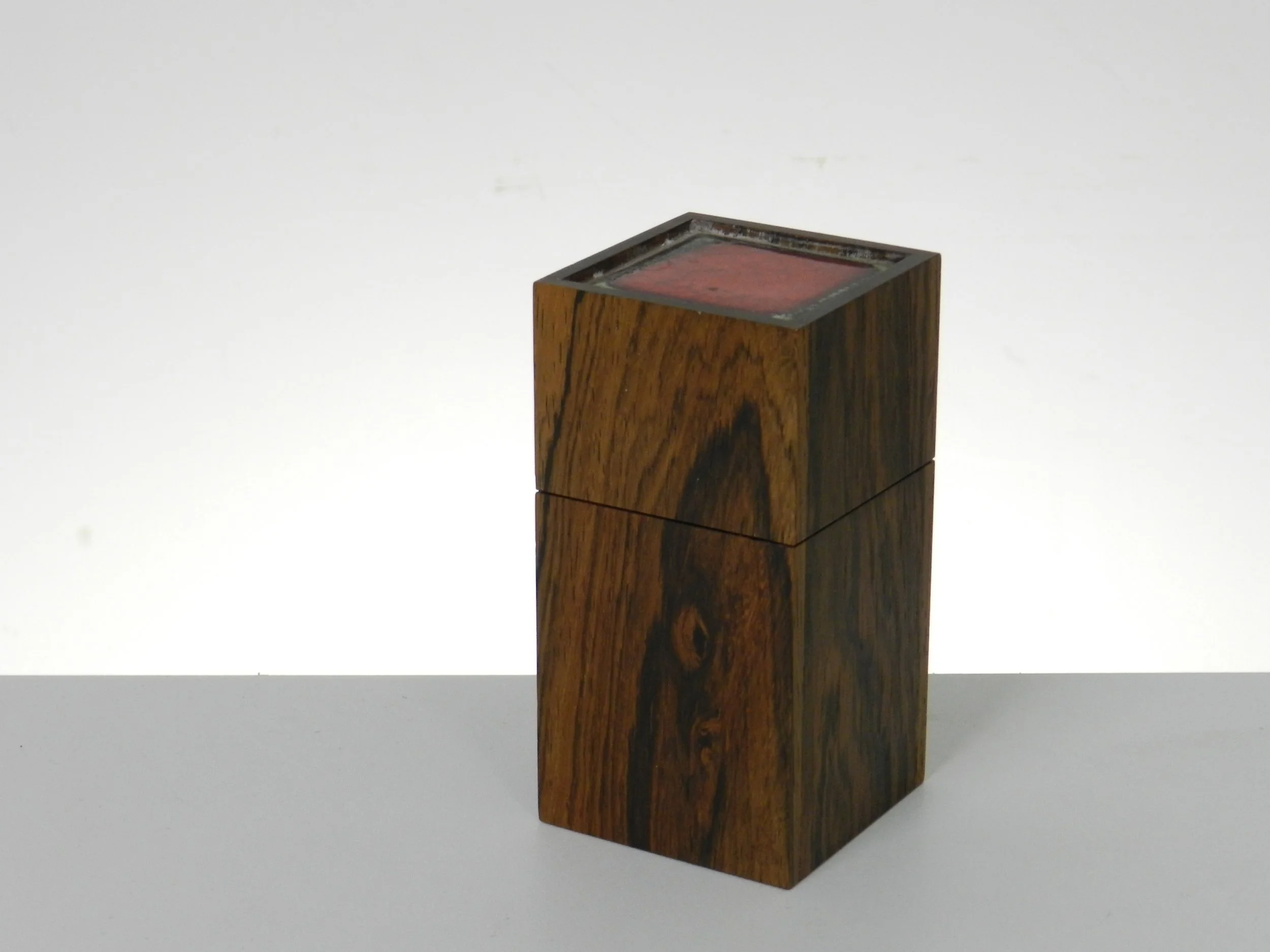 Rosewood box with enamel tile designed by Alfred Klitgaard.  Denmark, 1960s.