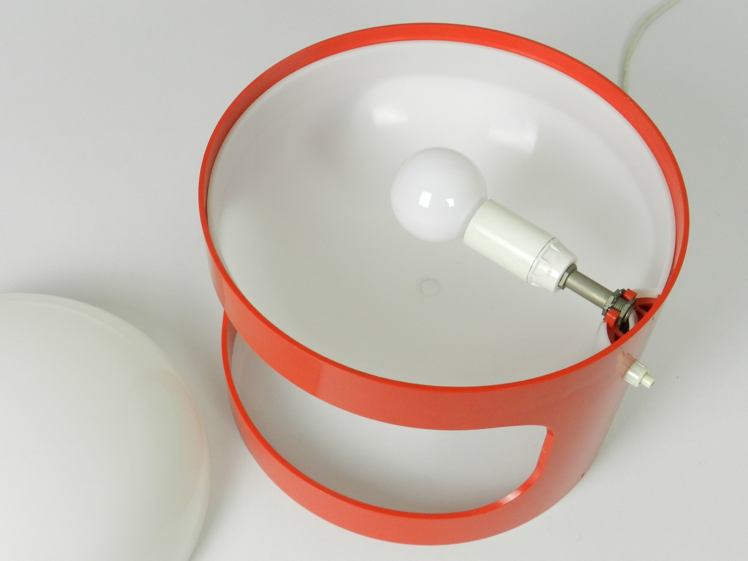 Vintage KD-27 plastic lamp designed by Joe Colombo for Kartell.  Italy, 1960s.