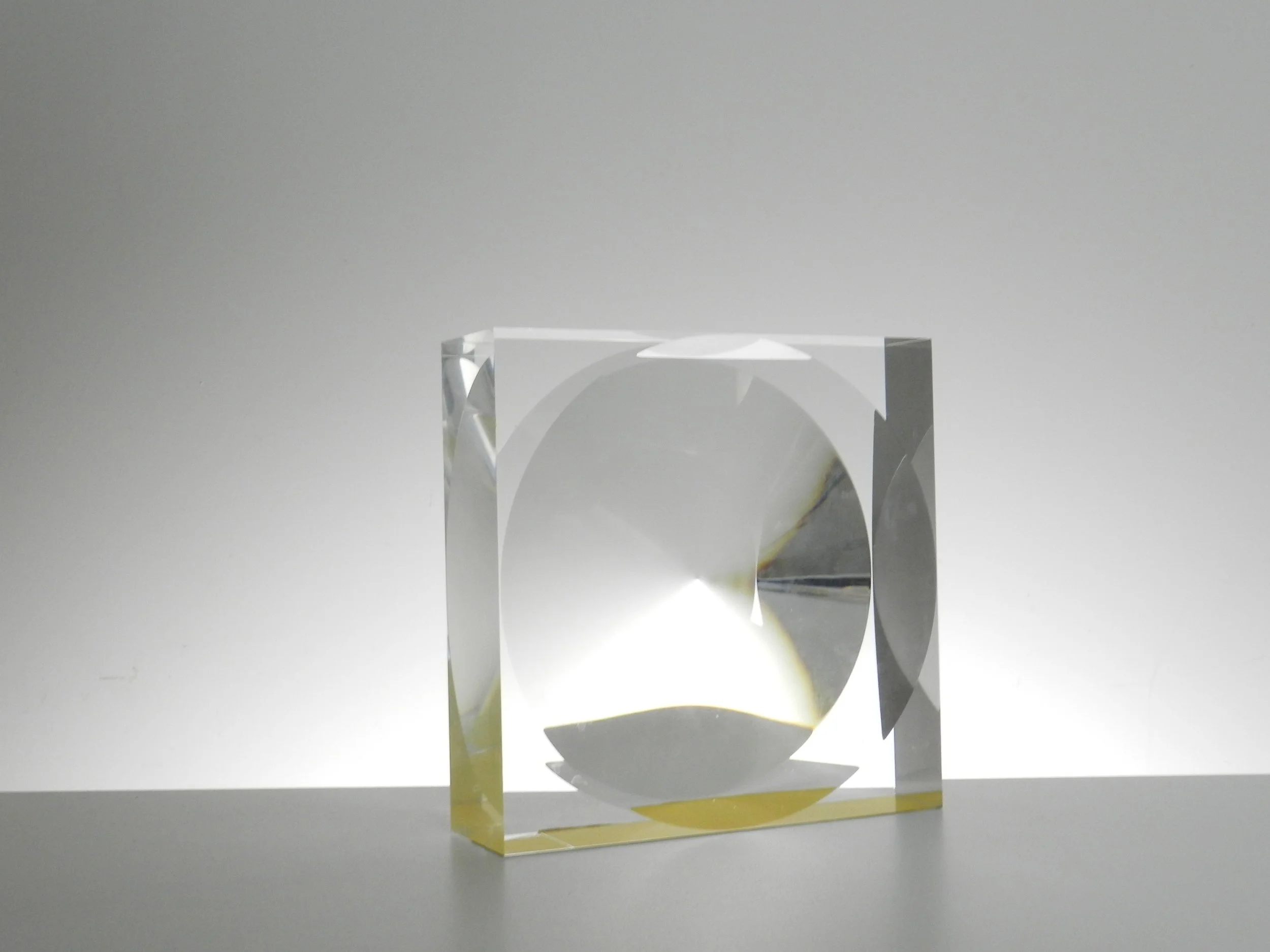 Optical lucite sculpture by Giancarlo Bonato. Signed “Bonato”.  Italy, 1970s.