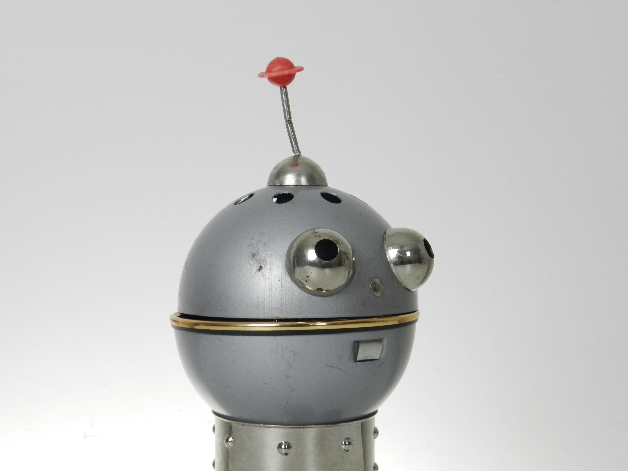 Space age robot lamp by Satco. Metal and plastic.  Italy, 1970s.