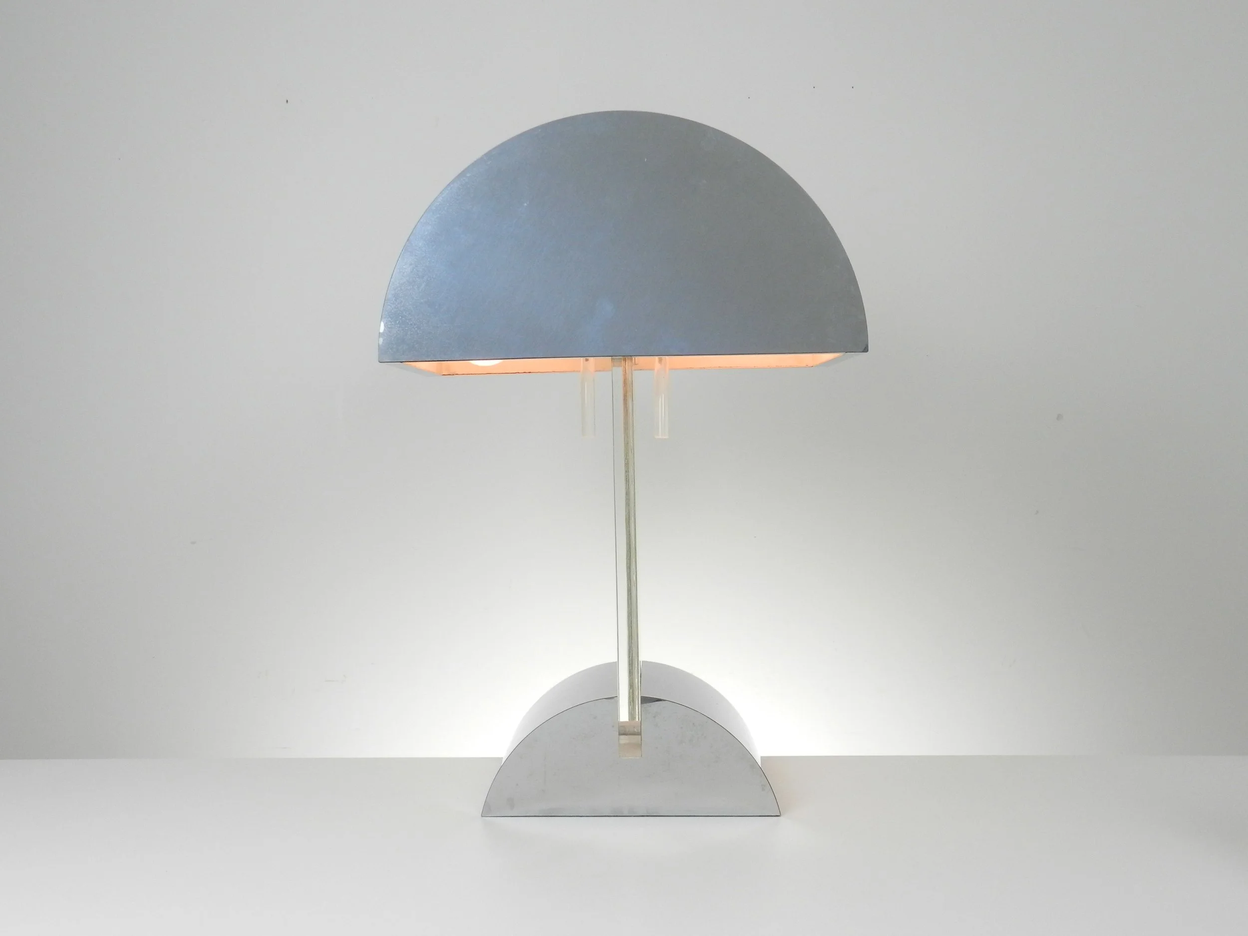 Modernist lamp in chrome and lucite lamp designed by Pierre Cardin for Kovacs.  USA. 1970s.