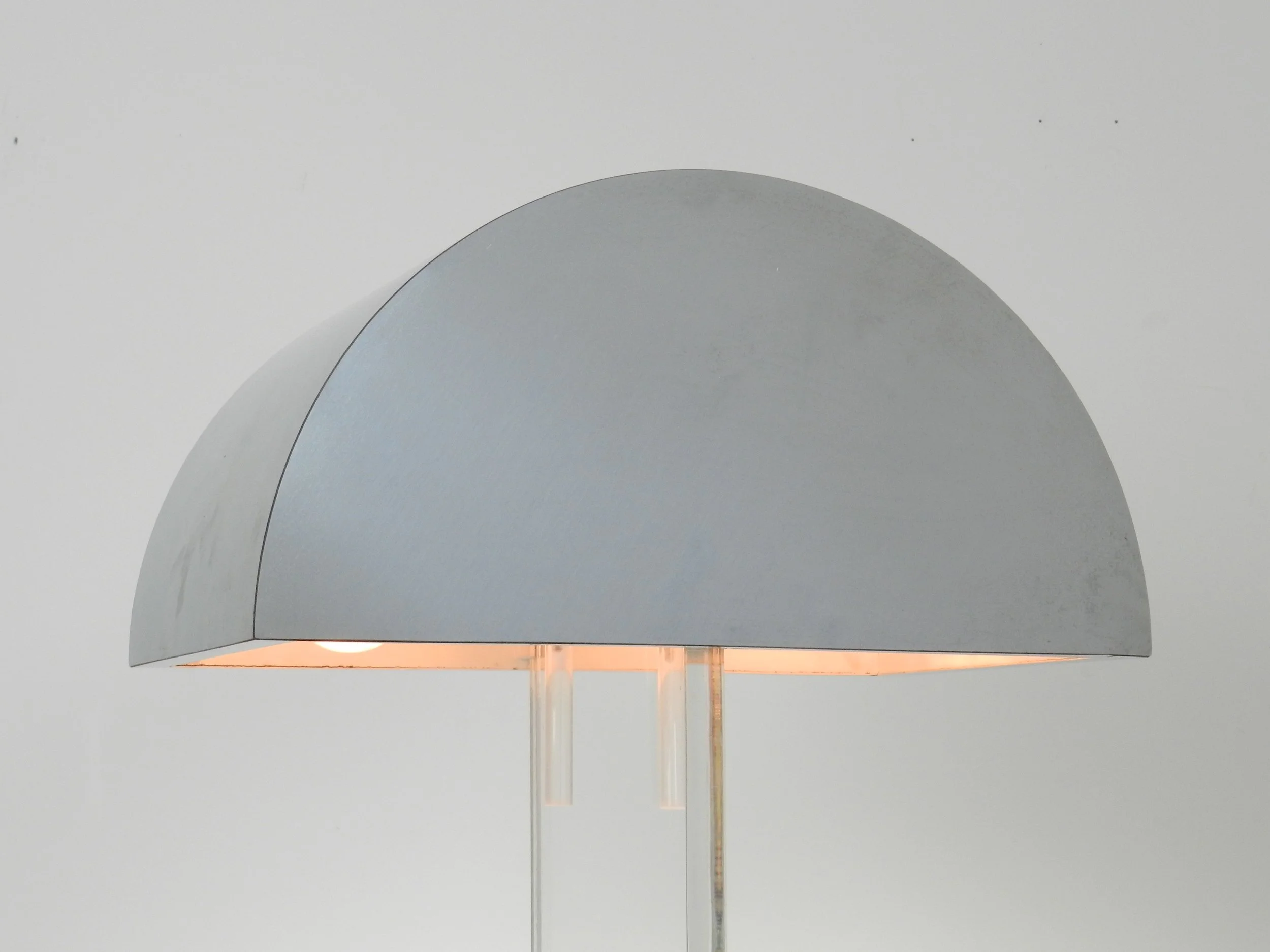 Modernist lamp in chrome and lucite lamp designed by Pierre Cardin for Kovacs.  USA. 1970s.