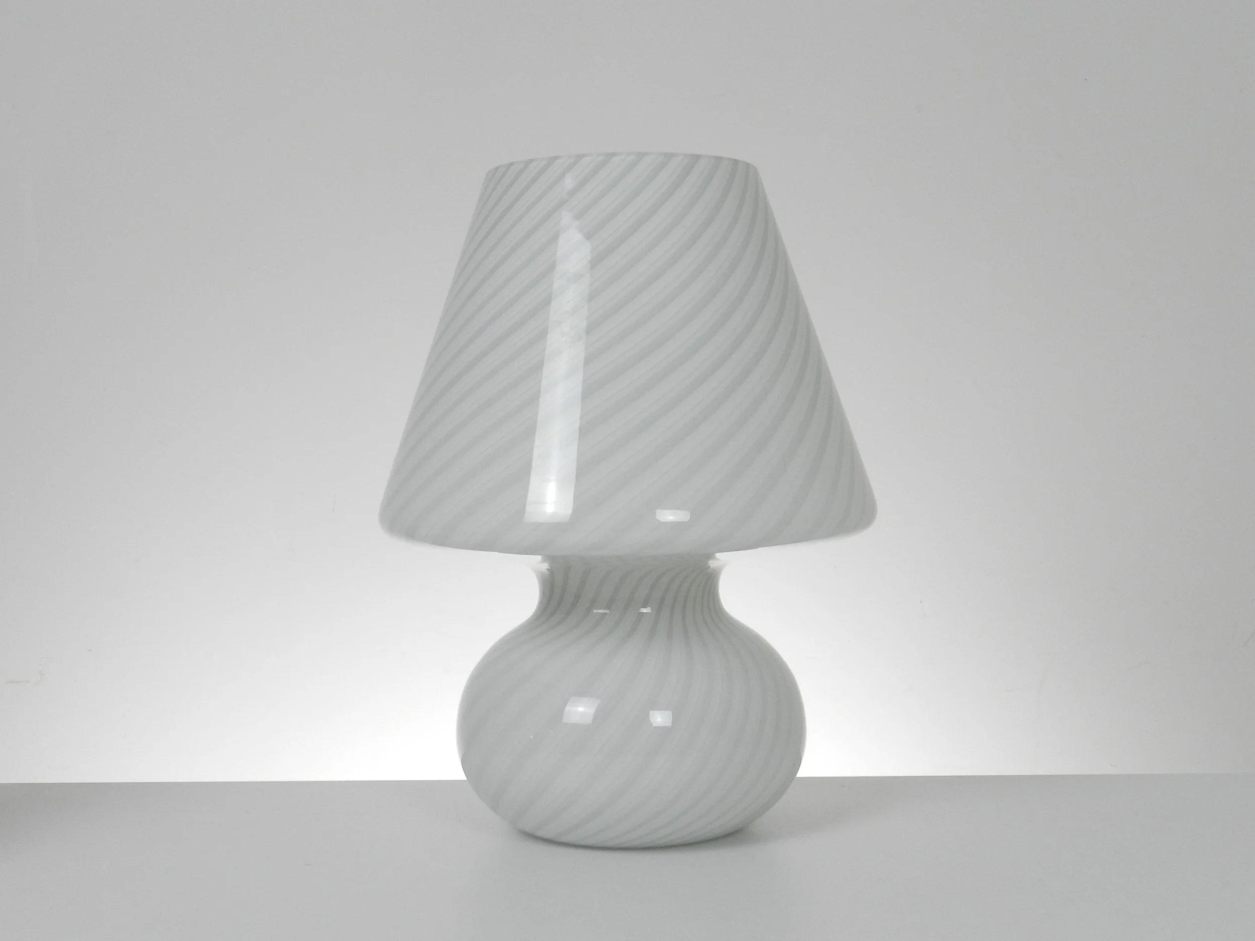 Murano Tessuto glass table lamp.  Italy, 1980s.