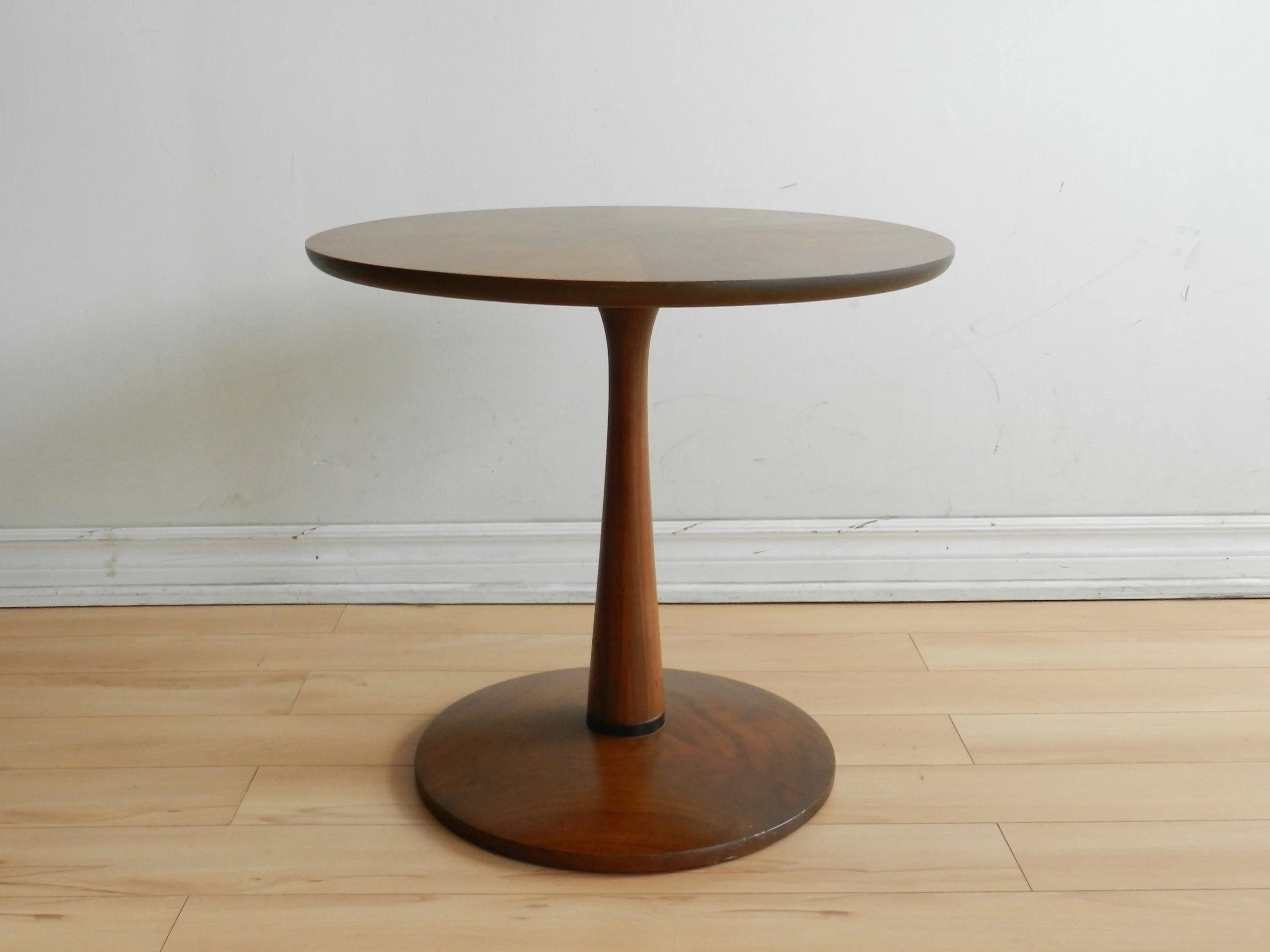 “Declaration” walnut side table designed by Kipp Stewart for Drexel.  USA, 1960s.