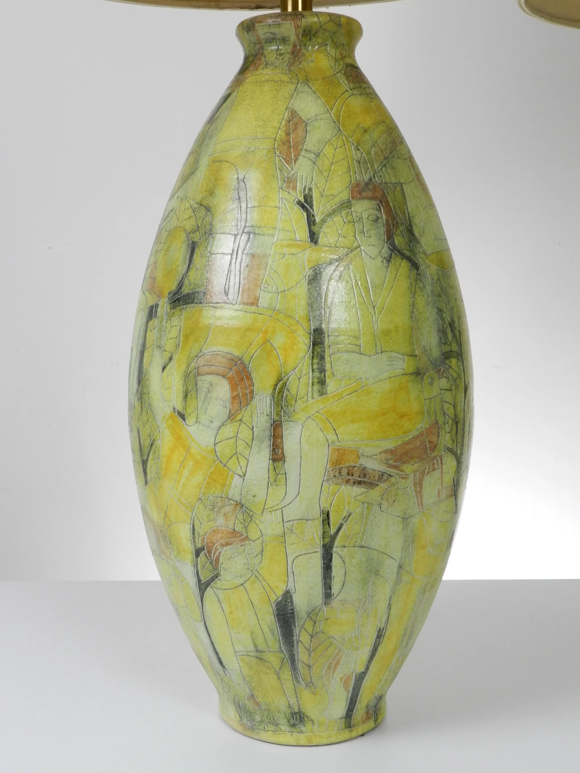 Pair of monumental pottery lamps by Susan and Theo Harlander for Brooklin Co.  Canada, 1960s.