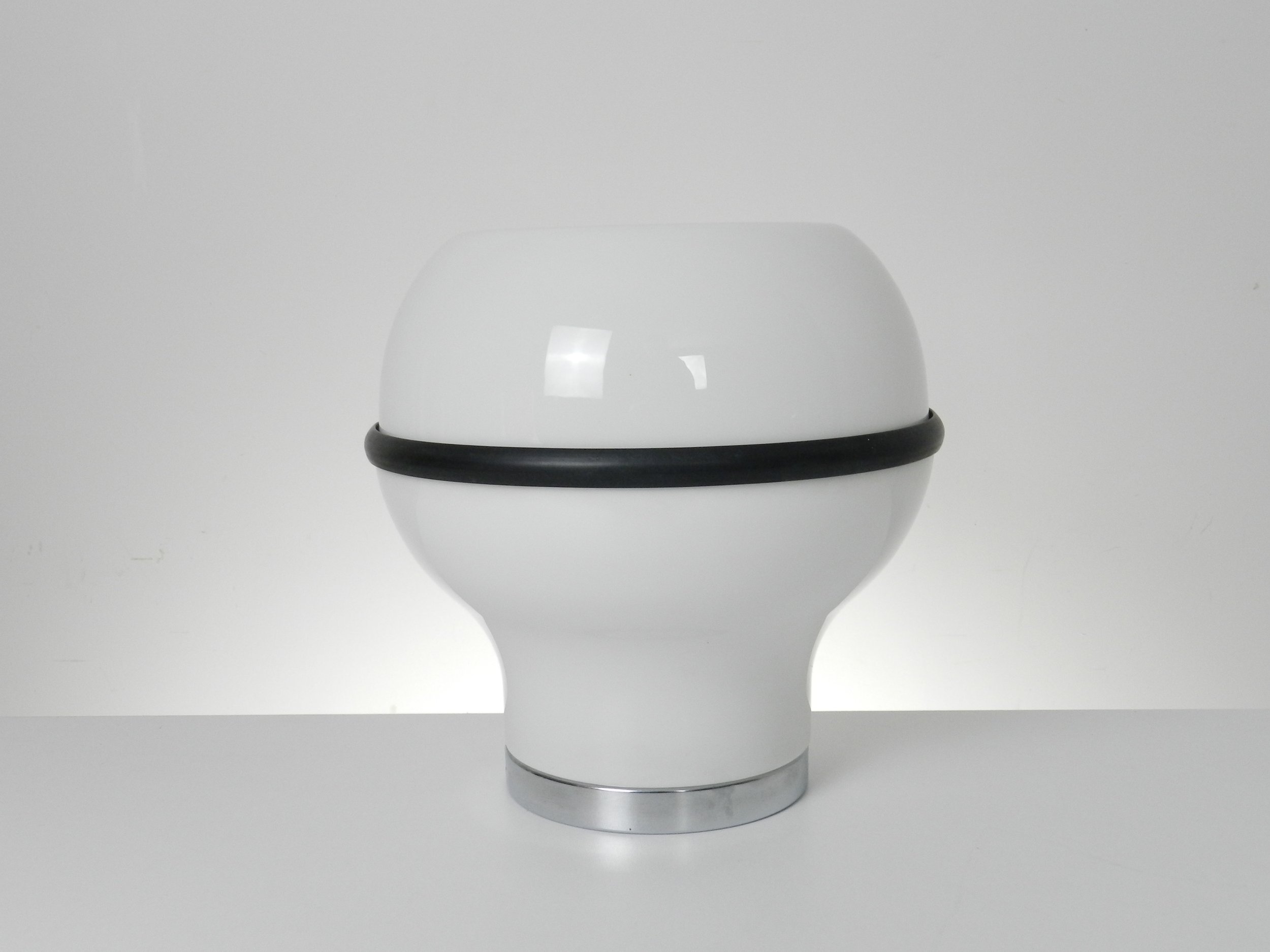 Space age lamp in plastic and chrome attributed to Reggiani.  Italy, 1970s.