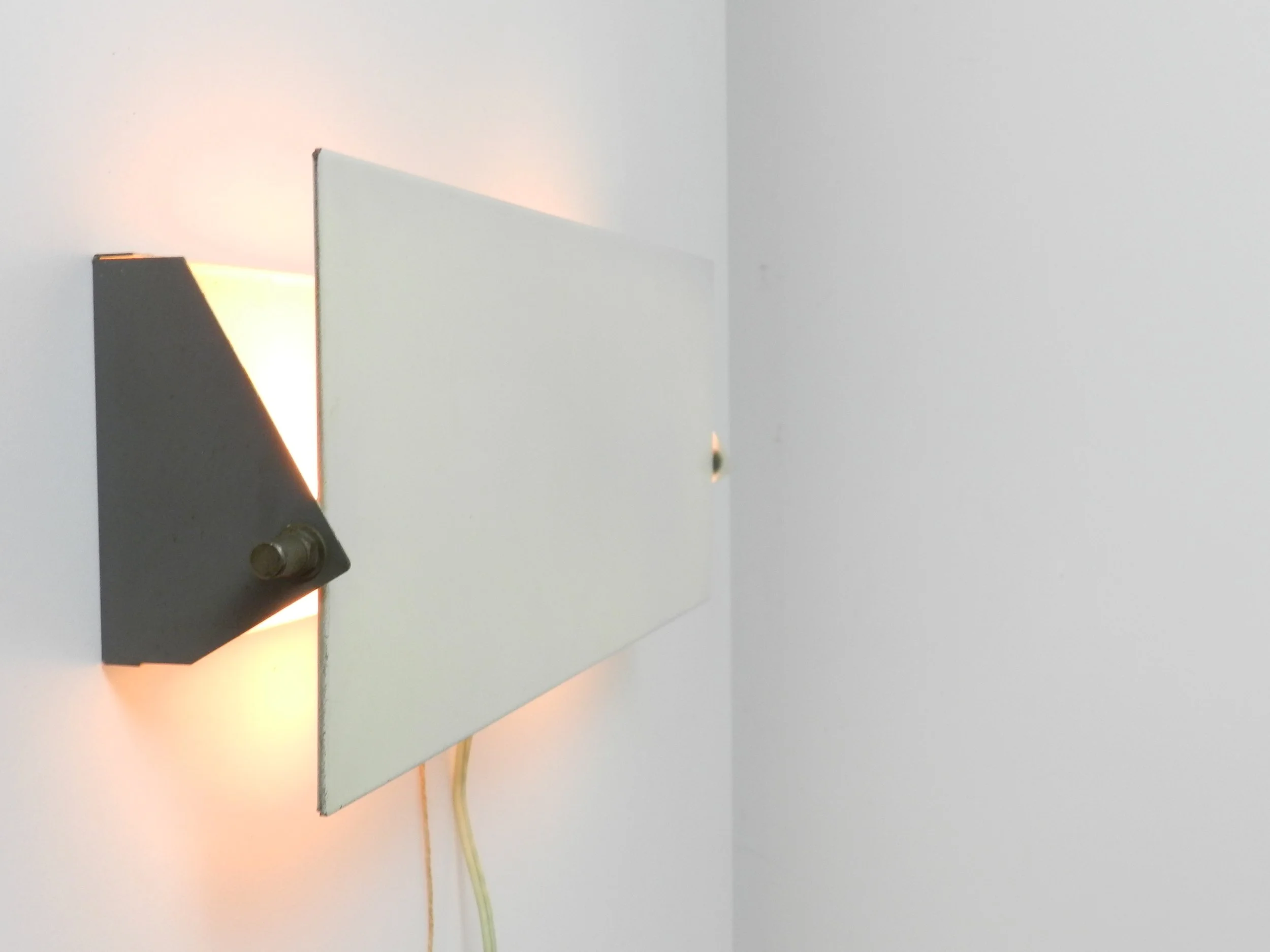 Large mid century wall lamp designed by JJM Hoogervorst for Anvia.  Netherlands, 1950s.