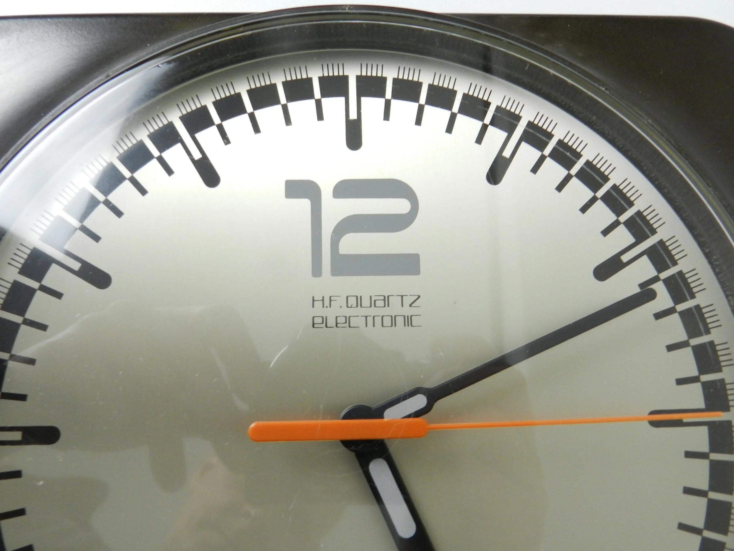 Modernist wall clock in plastic by Philips.  Germany, 1970s.