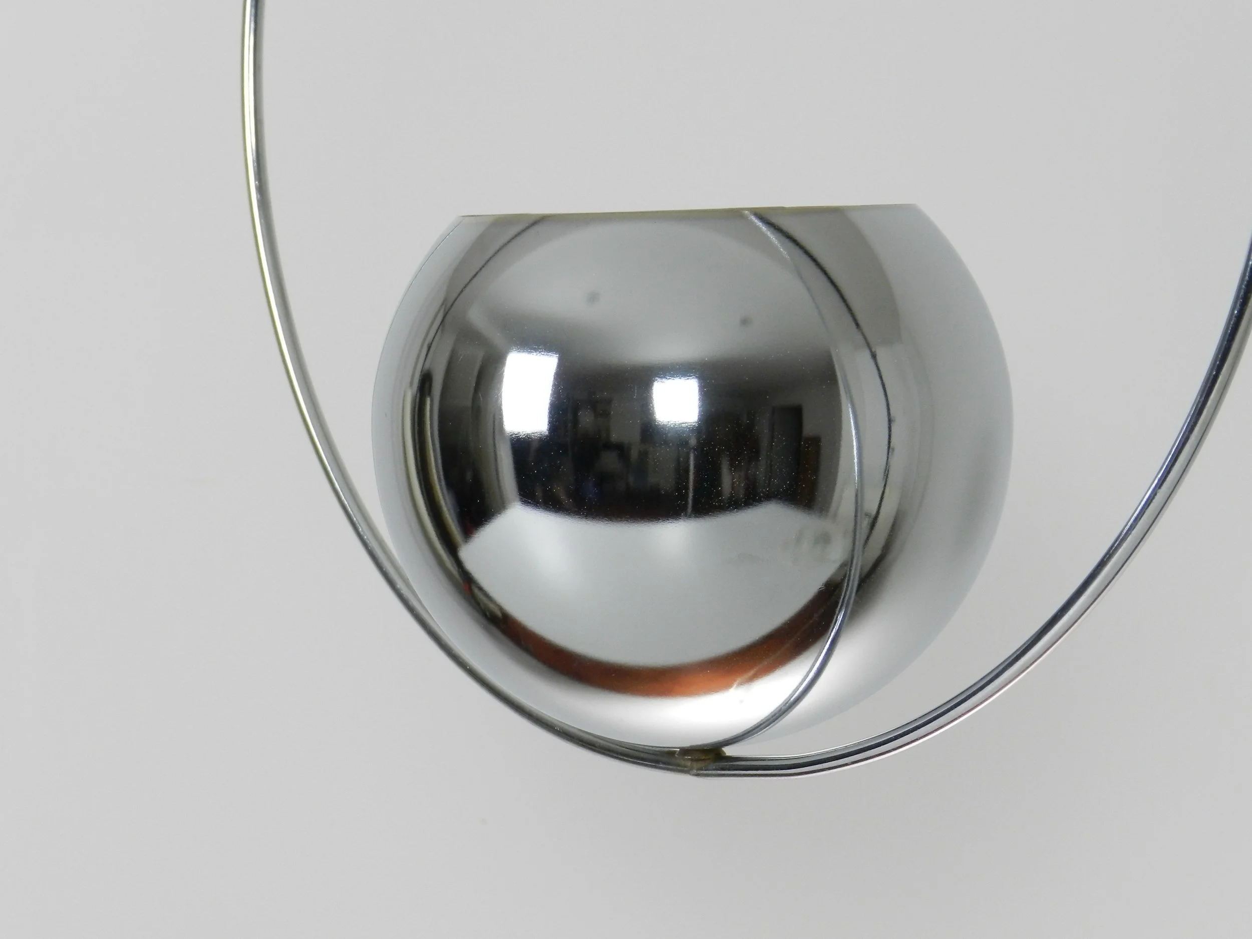 Vintage chrome space age hanging planter.  circa 1970s.