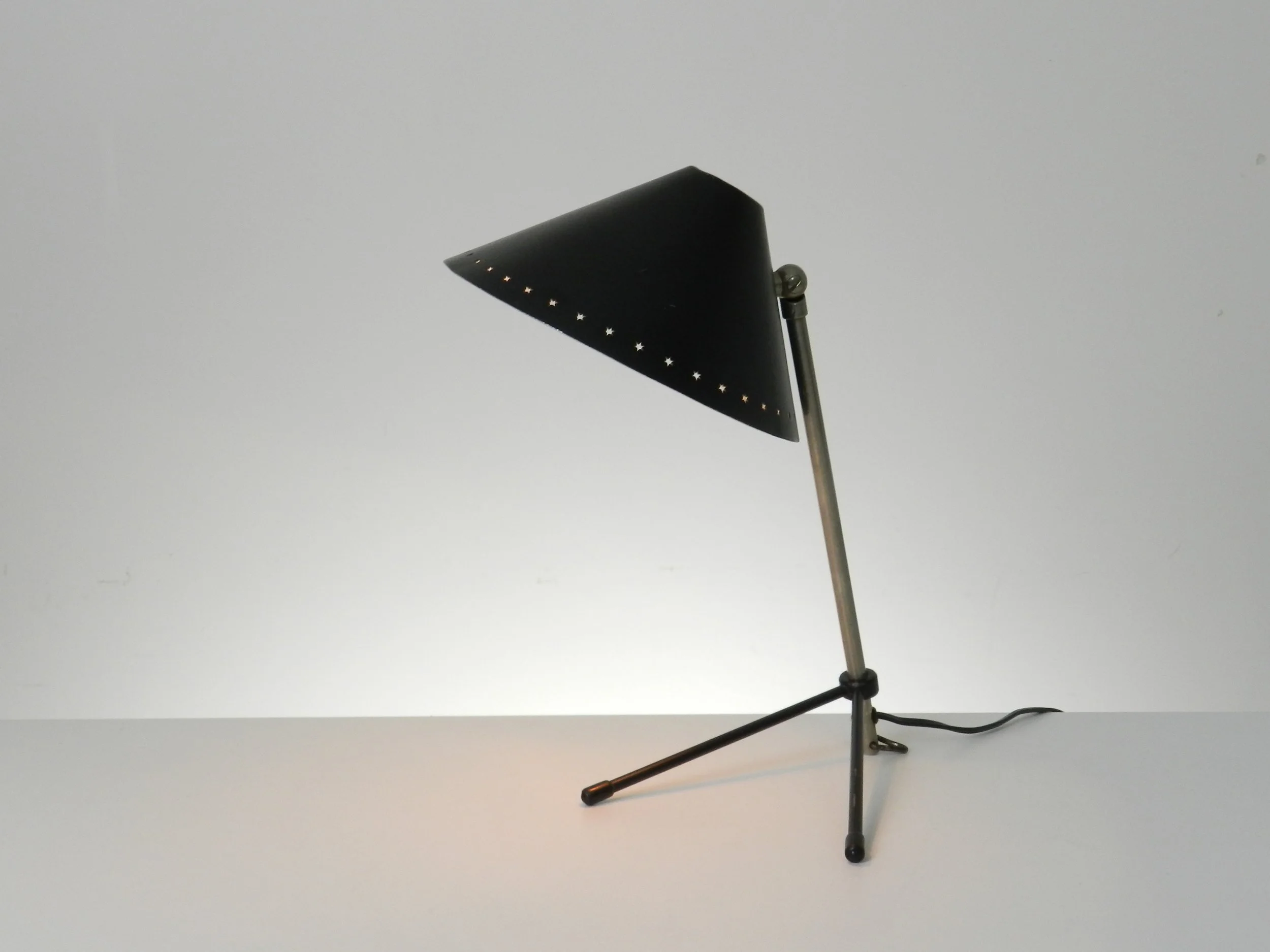 Mid century “Pinokkio” lamp designed by H. Busquet for Hala Zeist.   Netherlands, 1950s.