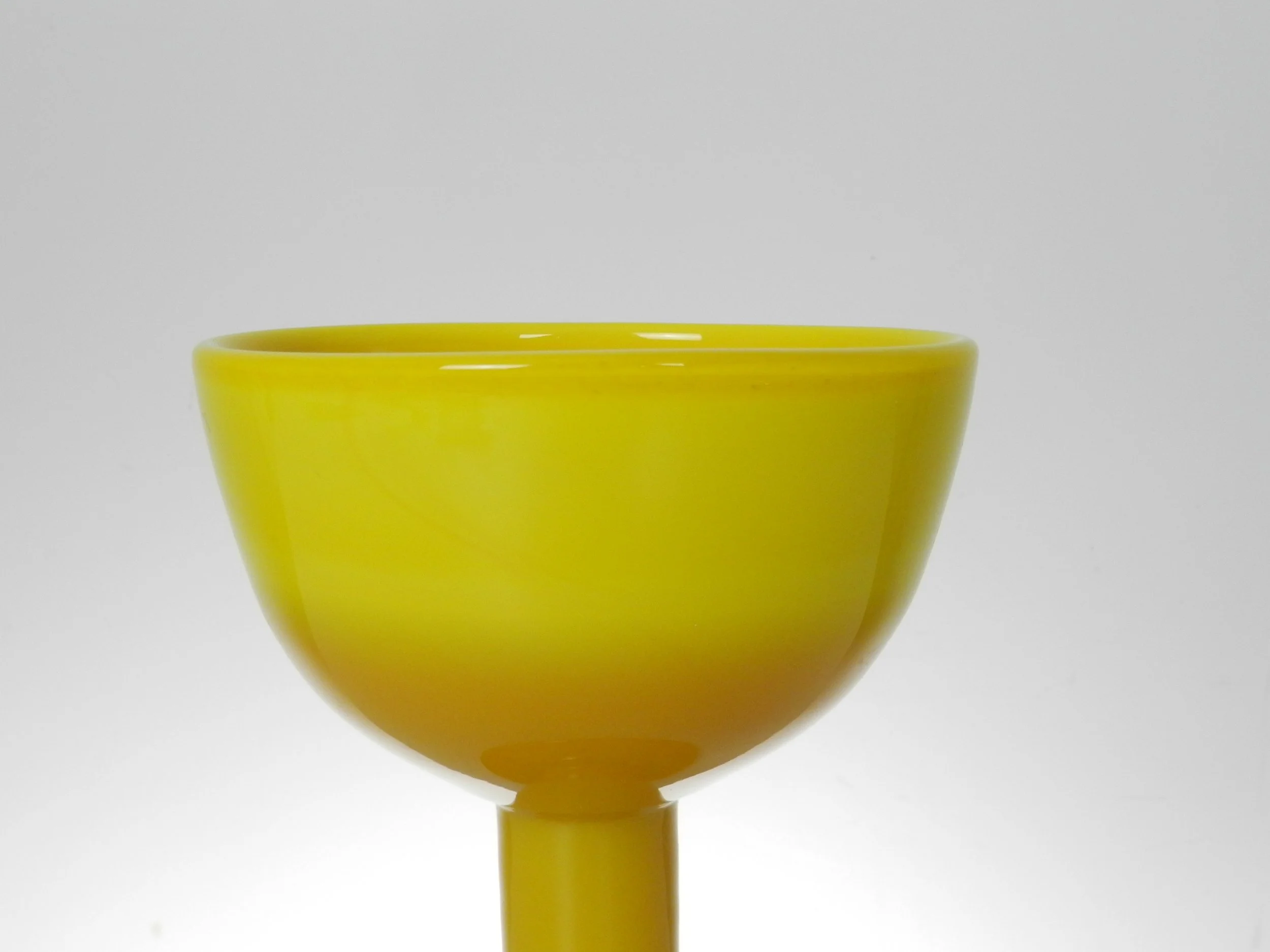Glass footed bowl designed by Erik Hoglund for Boda.  Sweden, 1960s.