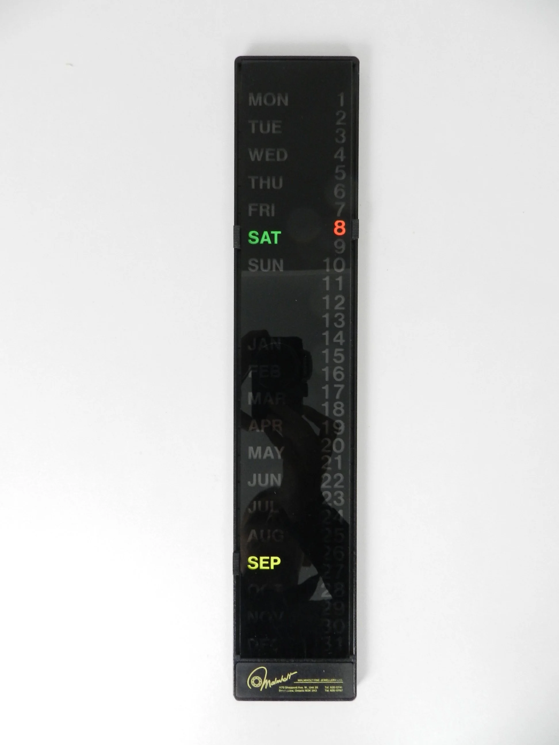 Post modern wall mounted perpetual calendar.  Germany, 1980s.