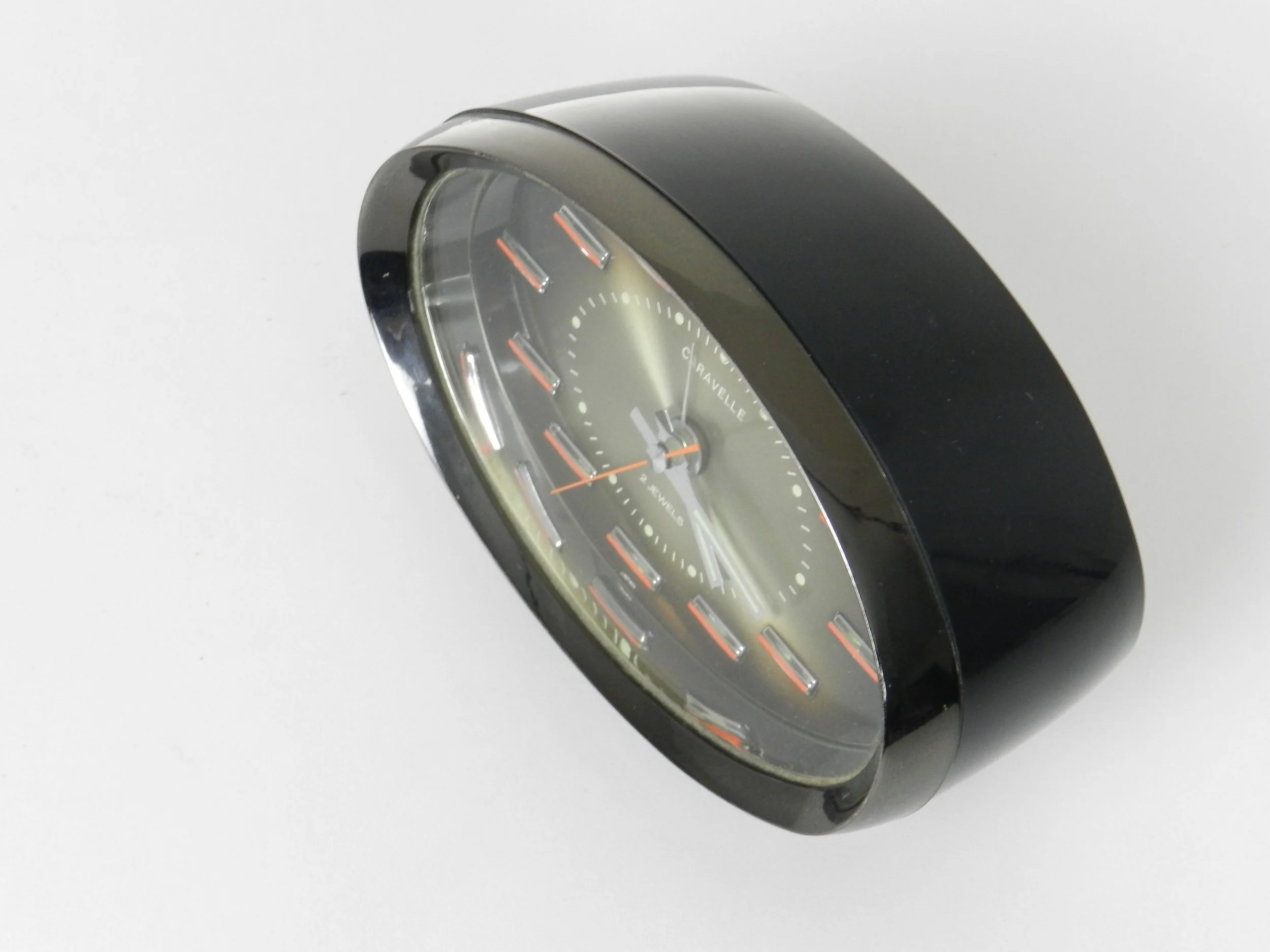 Space age wind up alarm clock by Caravelle.  Japan, 1960s.