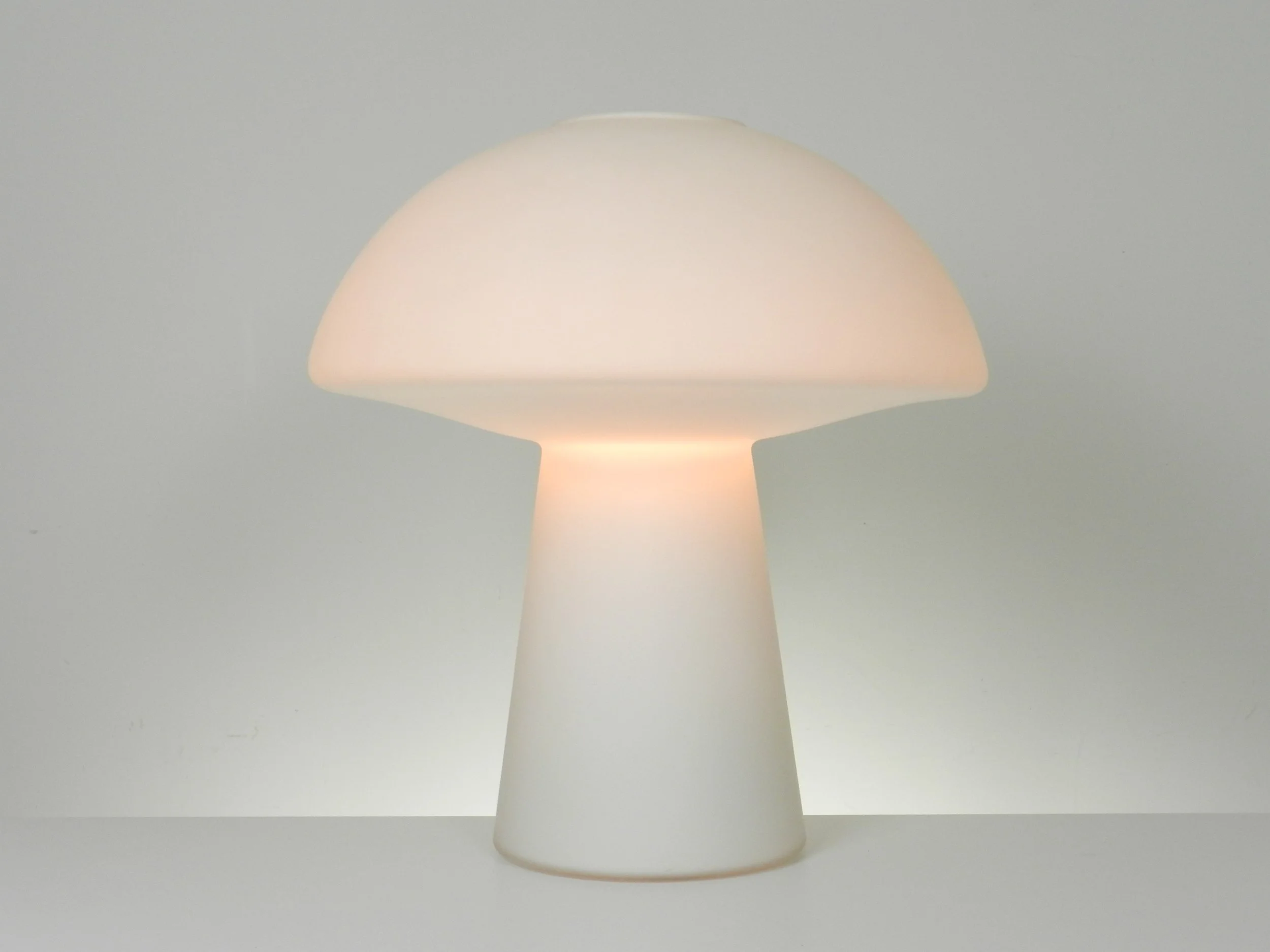 Large opaline glass mushroom lamp by Glashutte Limburg, model 6276.  Germany, 1970s.