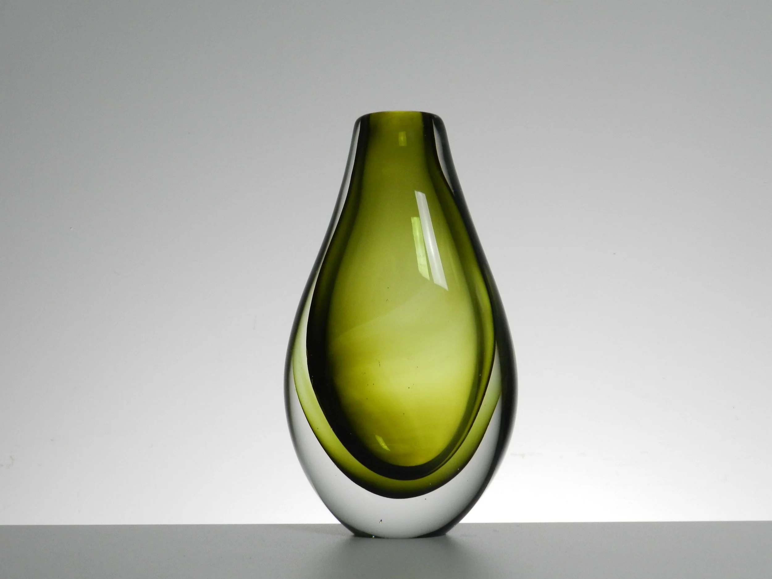 Heavy Murano sommerso glass vase.  Italy, 1970s.