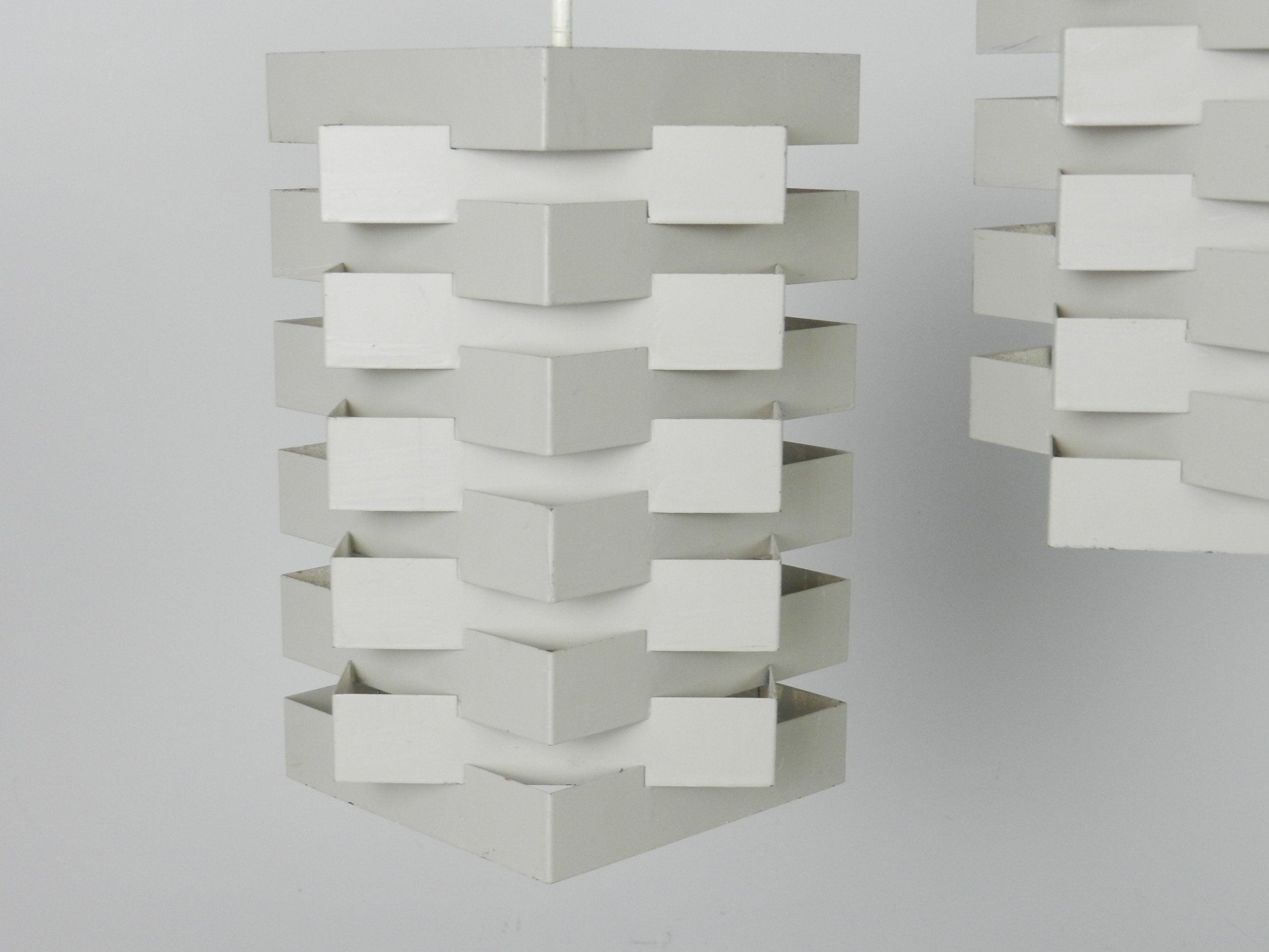 Mid century modern pendant lamps designed by Niels Esmann and Hans C. Jensen for Nordisk Solar.  Denmark, 1960s.