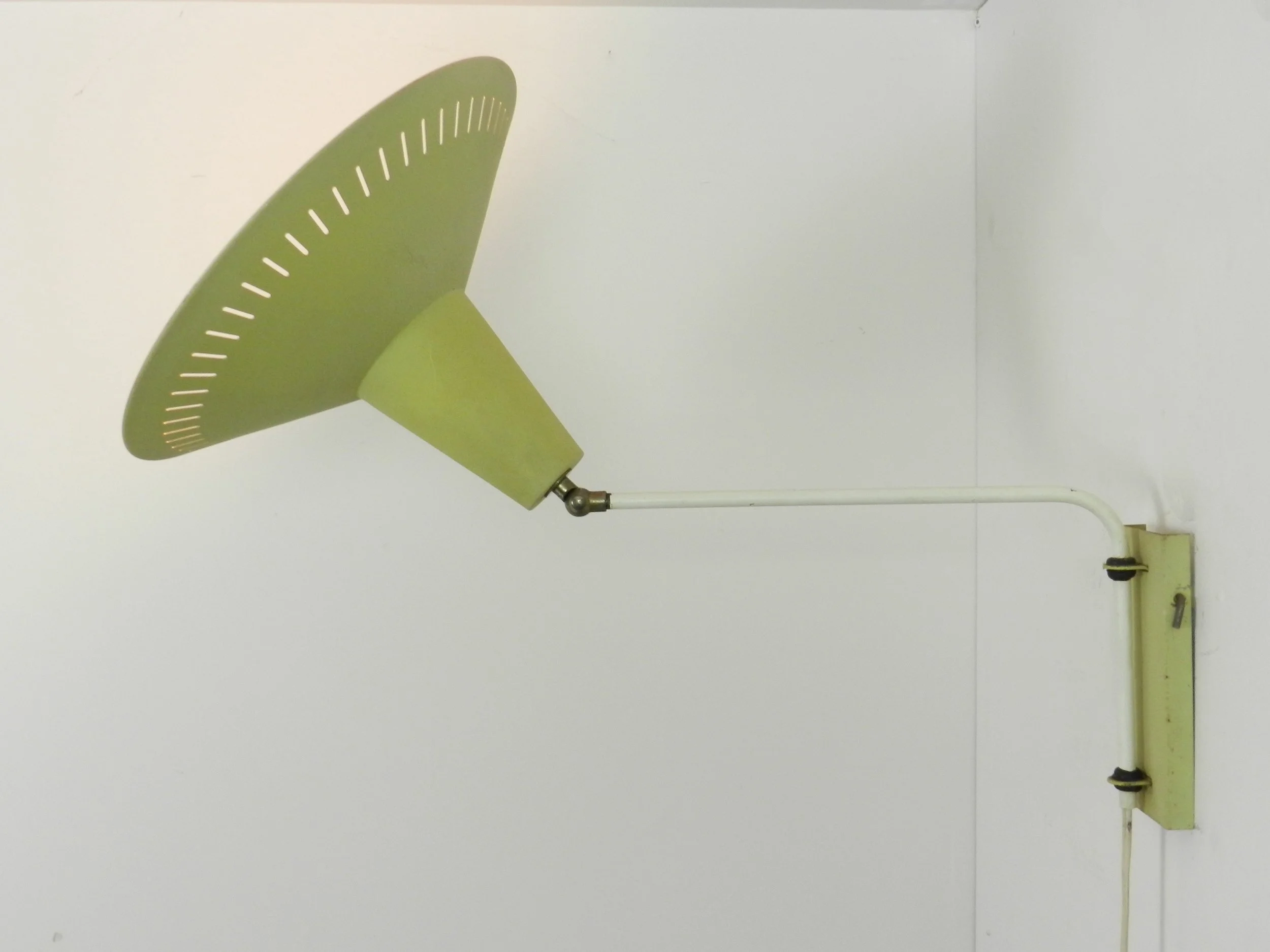 Mid century modern wall lamp attributed to Anvia.  Netherlands, 1950s.