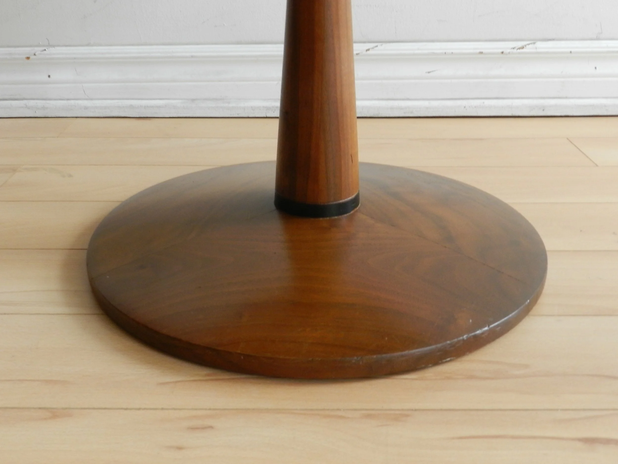 “Declaration” walnut side table designed by Kipp Stewart for Drexel.  USA, 1960s.