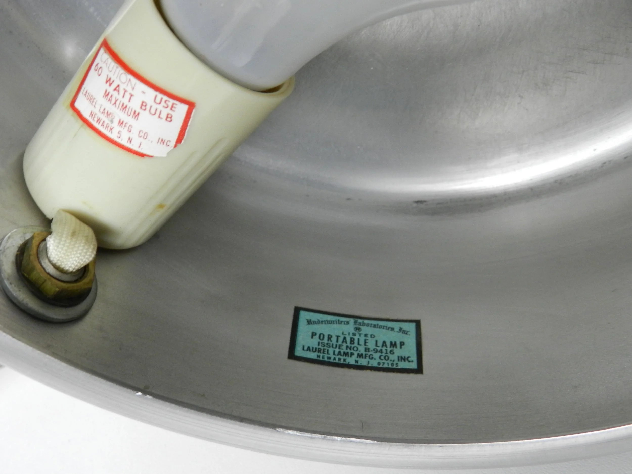 Mid century modern desk lamp in chrome by Laurel Lamp Co.  USA, 1960s.