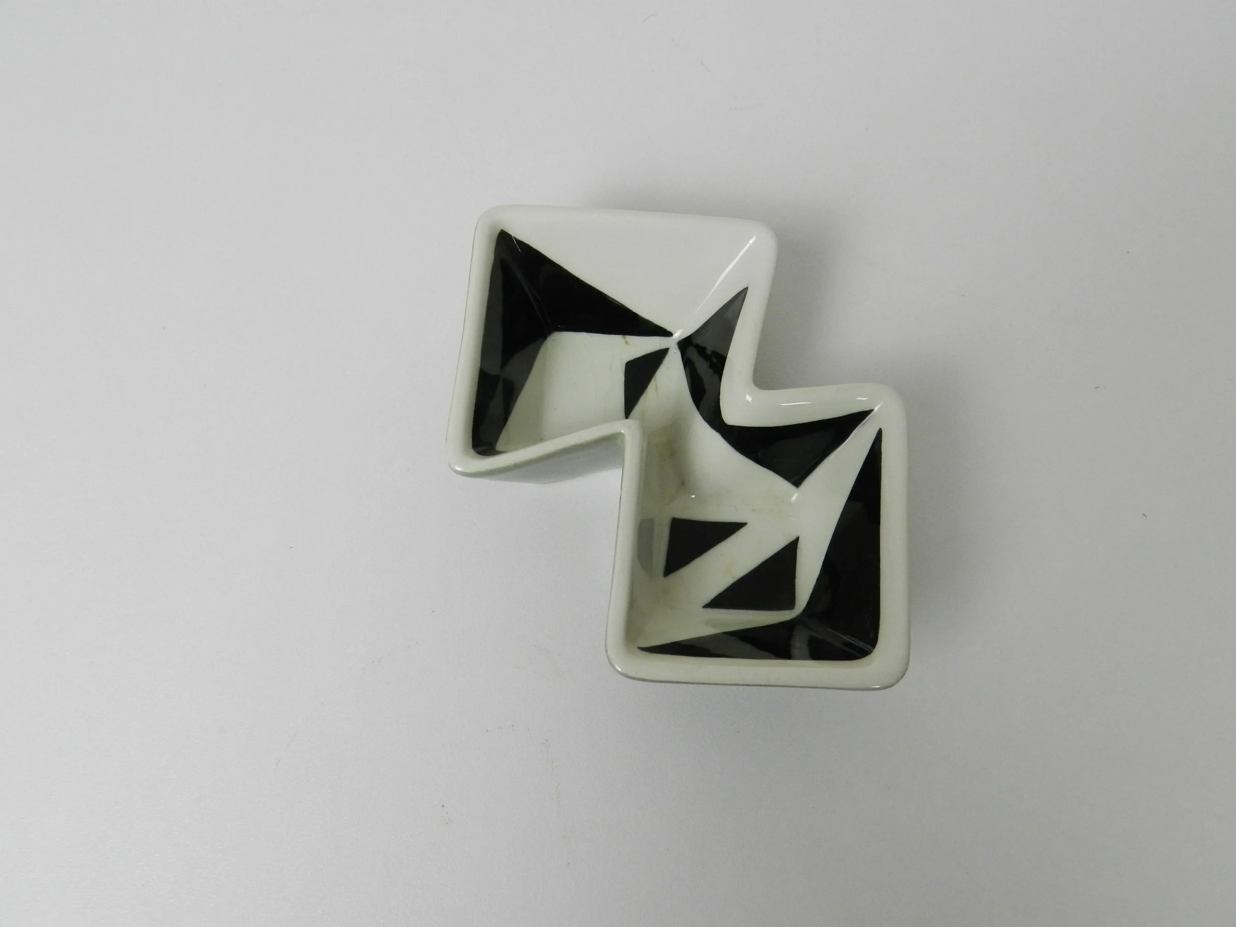 Geometric dish designed by Carl Harry Stalhane for Rorstrand.  Sweden, 1960s.
