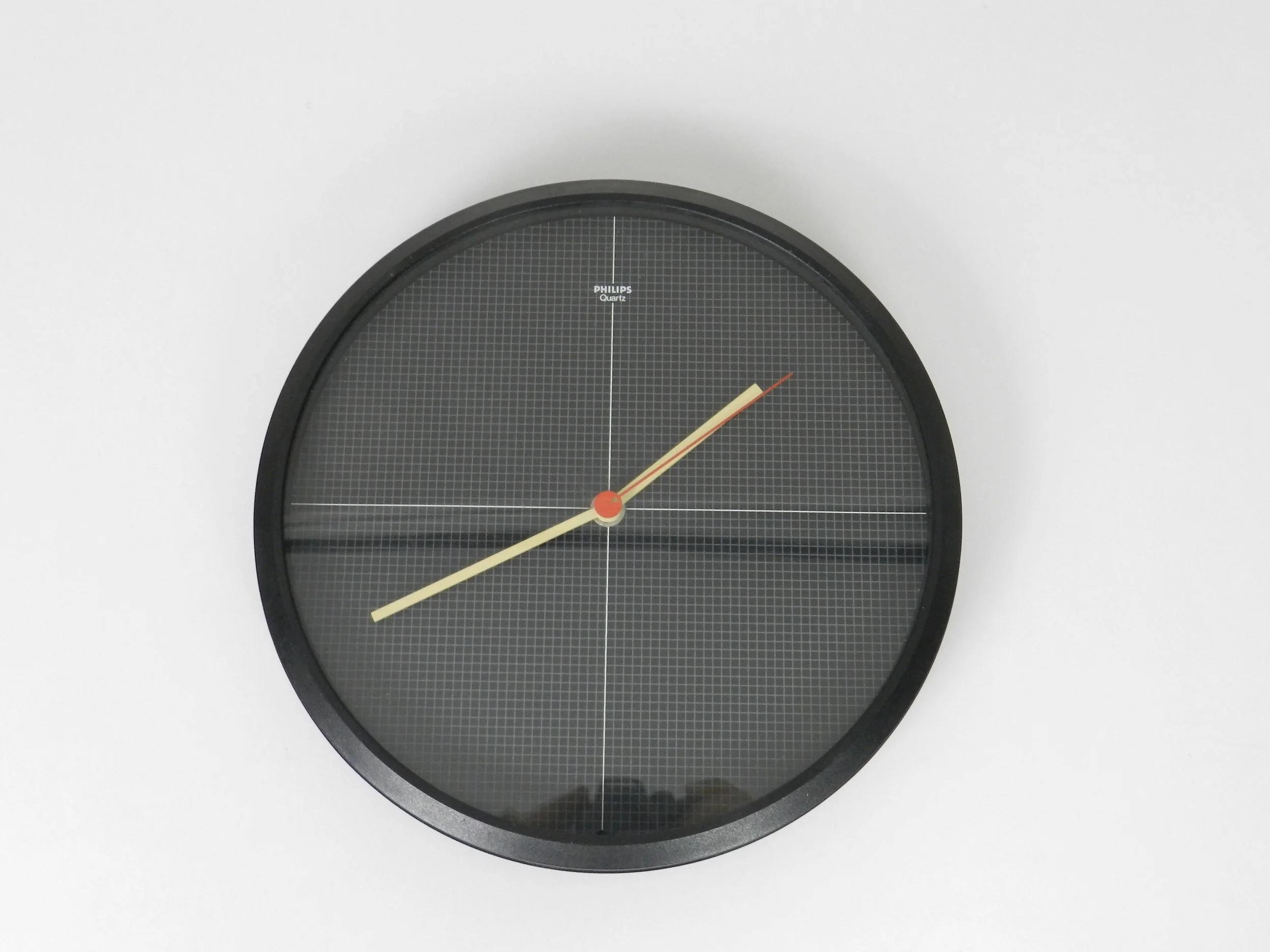Post modern quartz wall clock by Philips.  West Germany, 1980s.