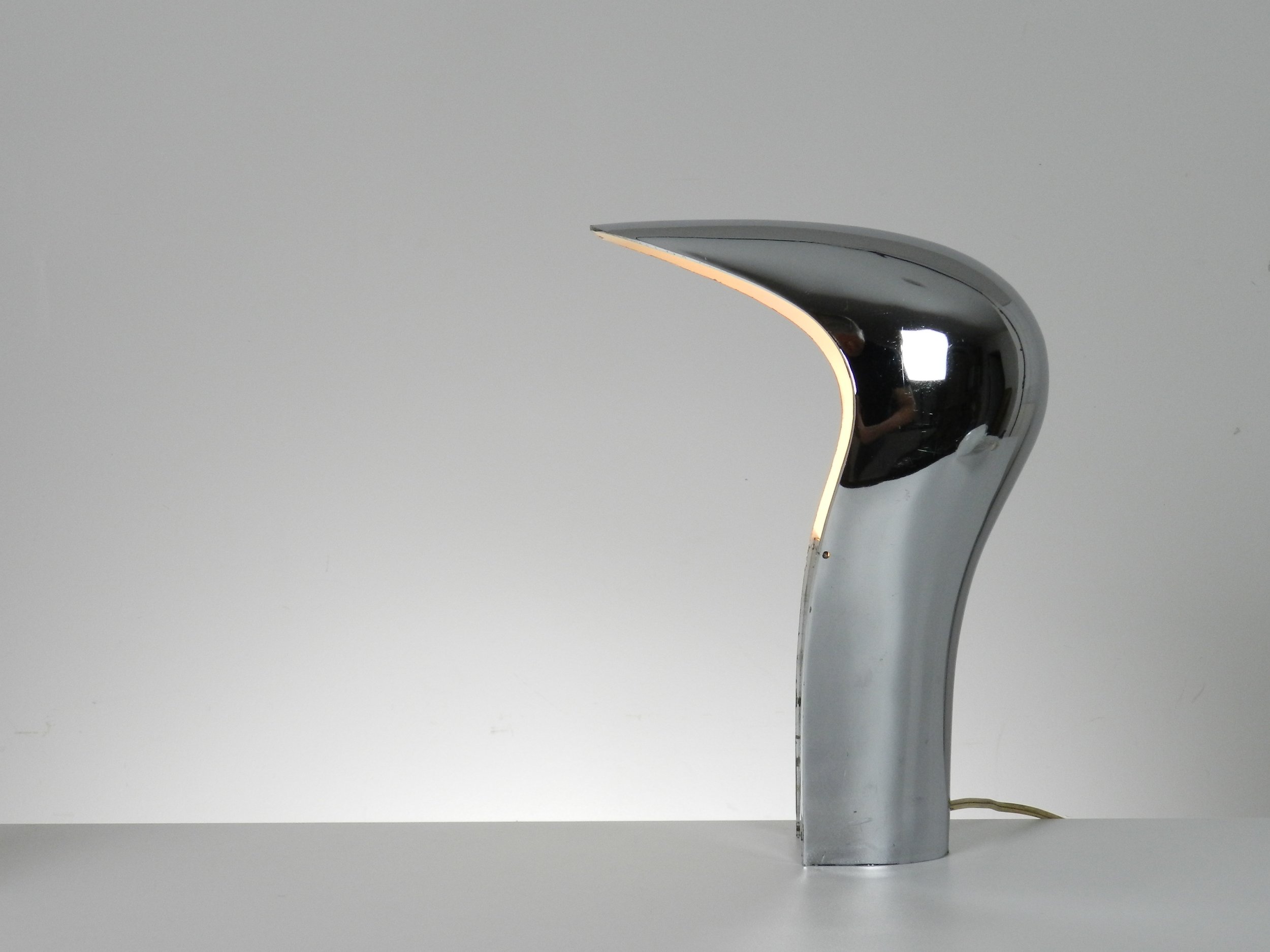 Chromed plastic “Pelota” lamp designed by Cesare Casati and Emanuele Ponzio (Studio D.A.) for Lamperti.  Italy, 1970s.